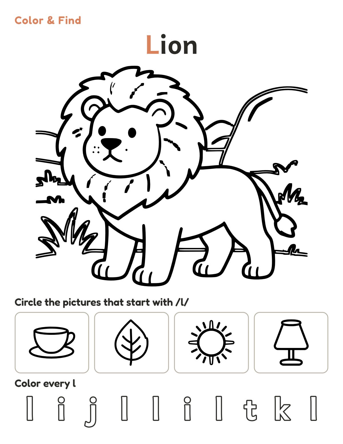 Letter O tracing worksheet: uppercase and lowercase O to trace, with the word animal