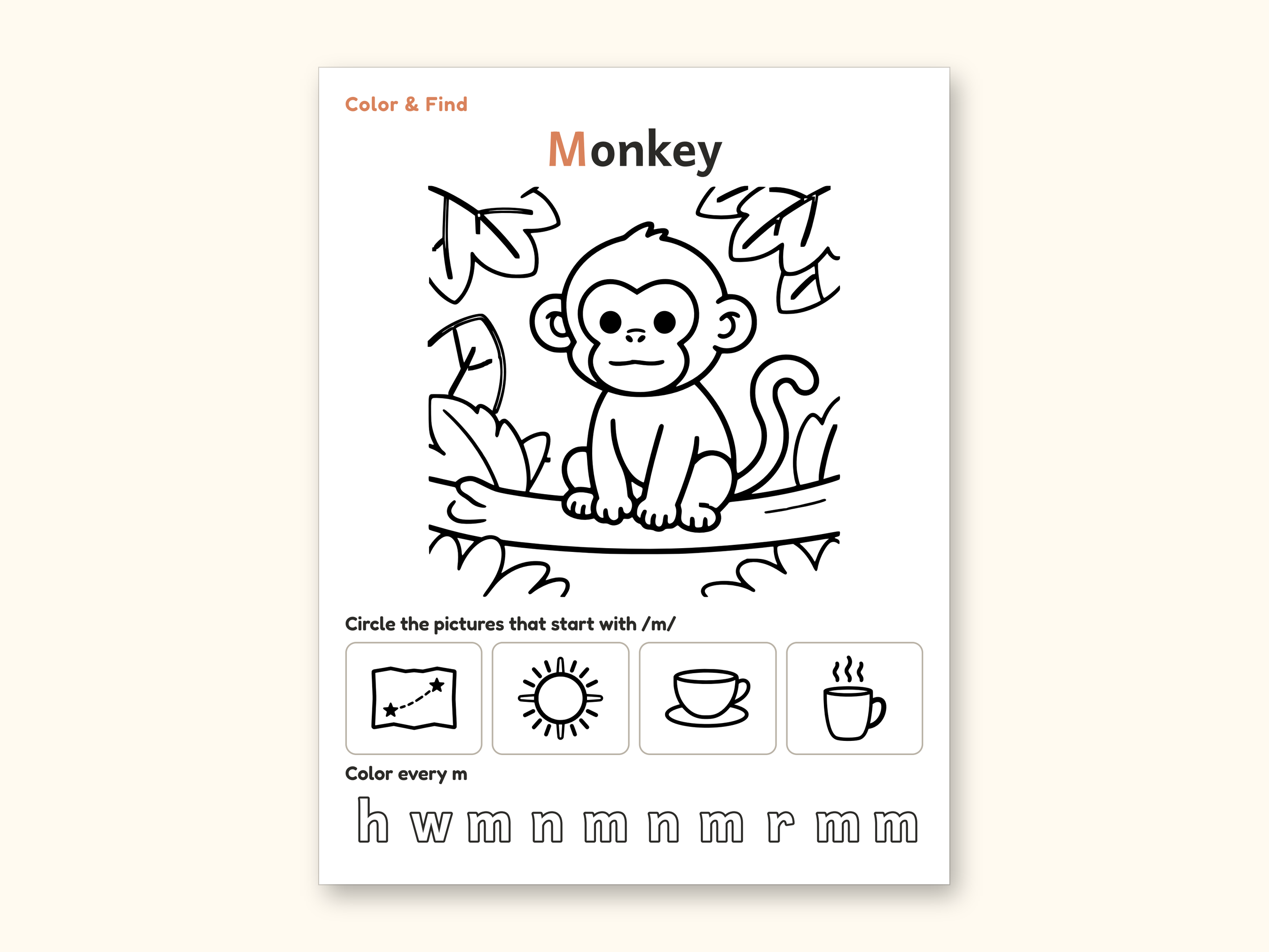 Animal Coloring Pages | ABC Letter Tracing for Kids Ages 5-6 (Digital PDF): sample page 33 of 64