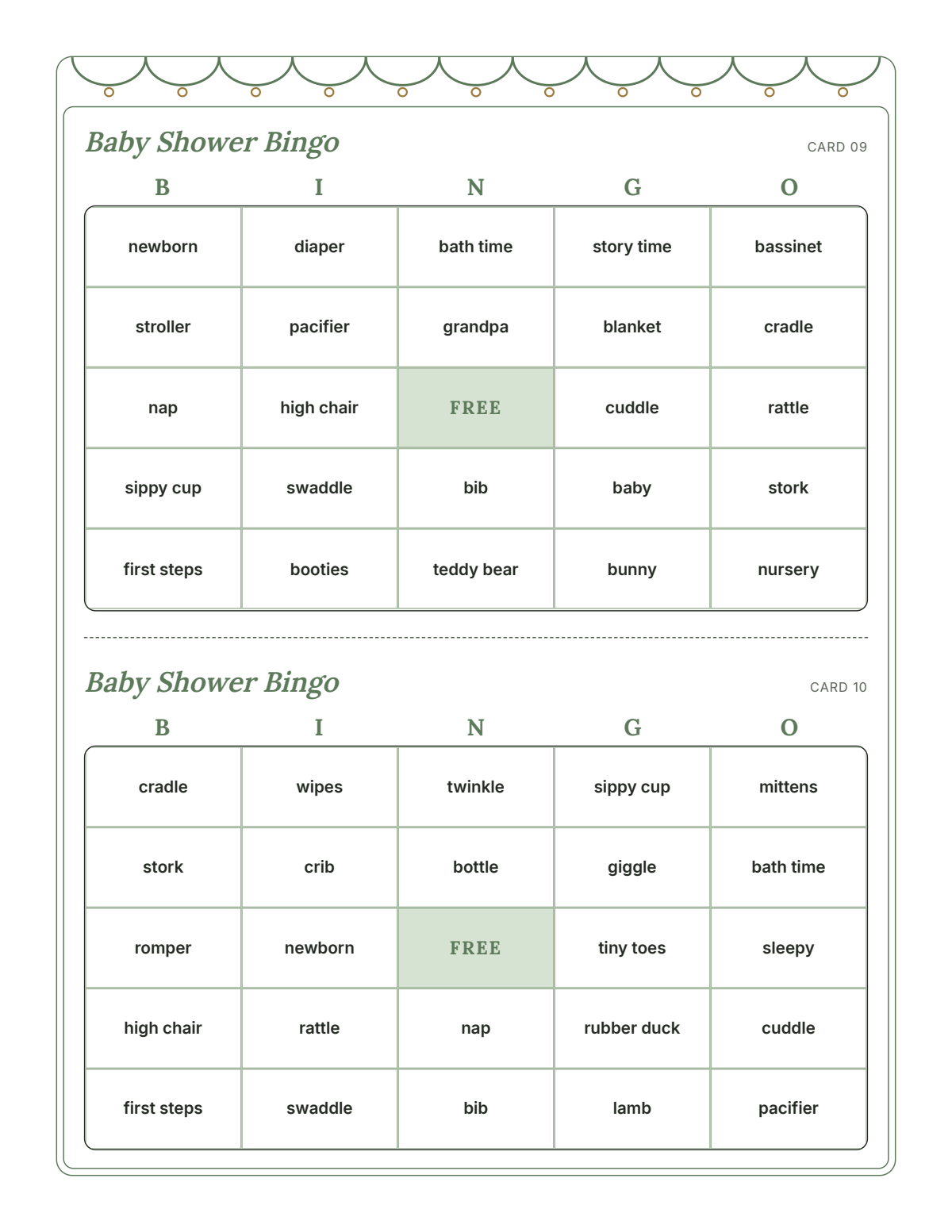 Baby Shower Games: sample page 7 of 21