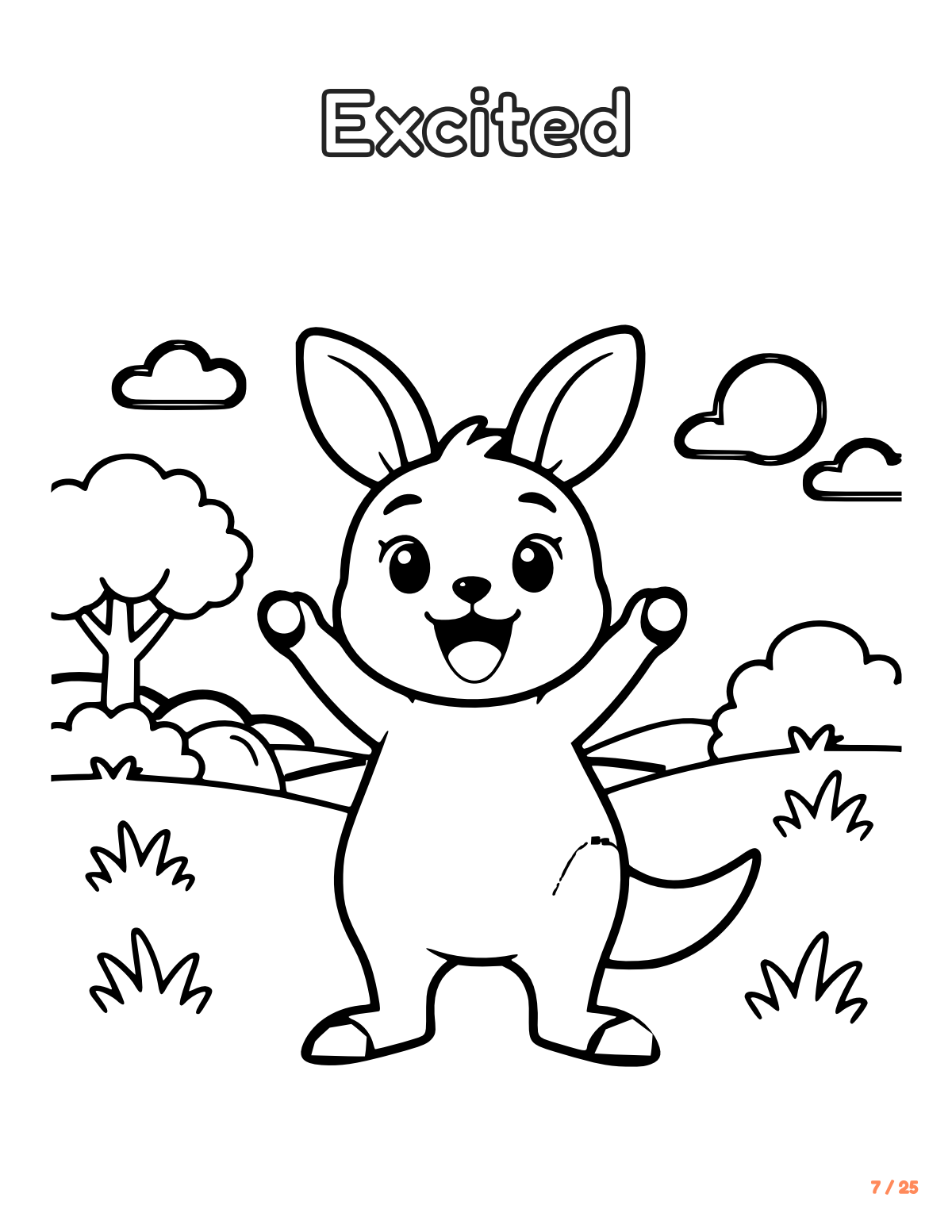 Big Feelings Animals Coloring Book: sample page 10 of 29
