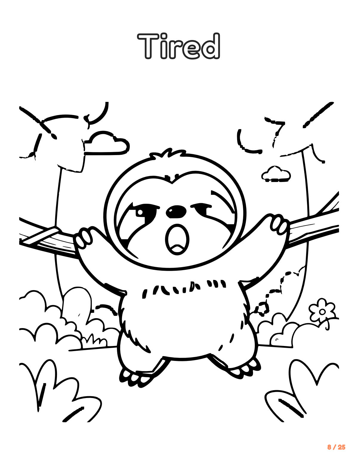 Big Feelings Animals Coloring Book: sample page 11 of 29