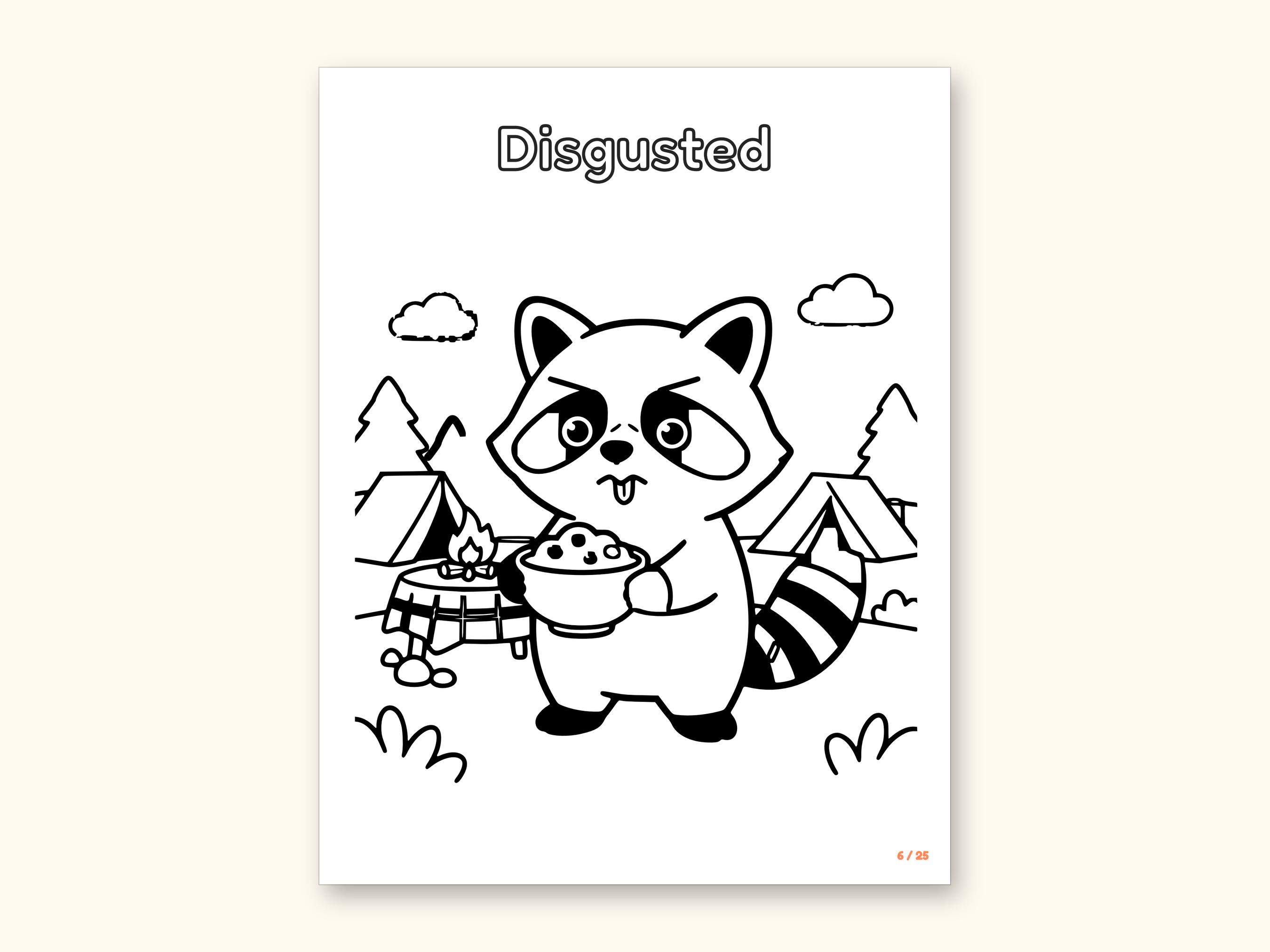 Animal Coloring Pages | 25 Feelings Pictures for Kids Ages 4-8 (Digital PDF): sample page 9 of 29