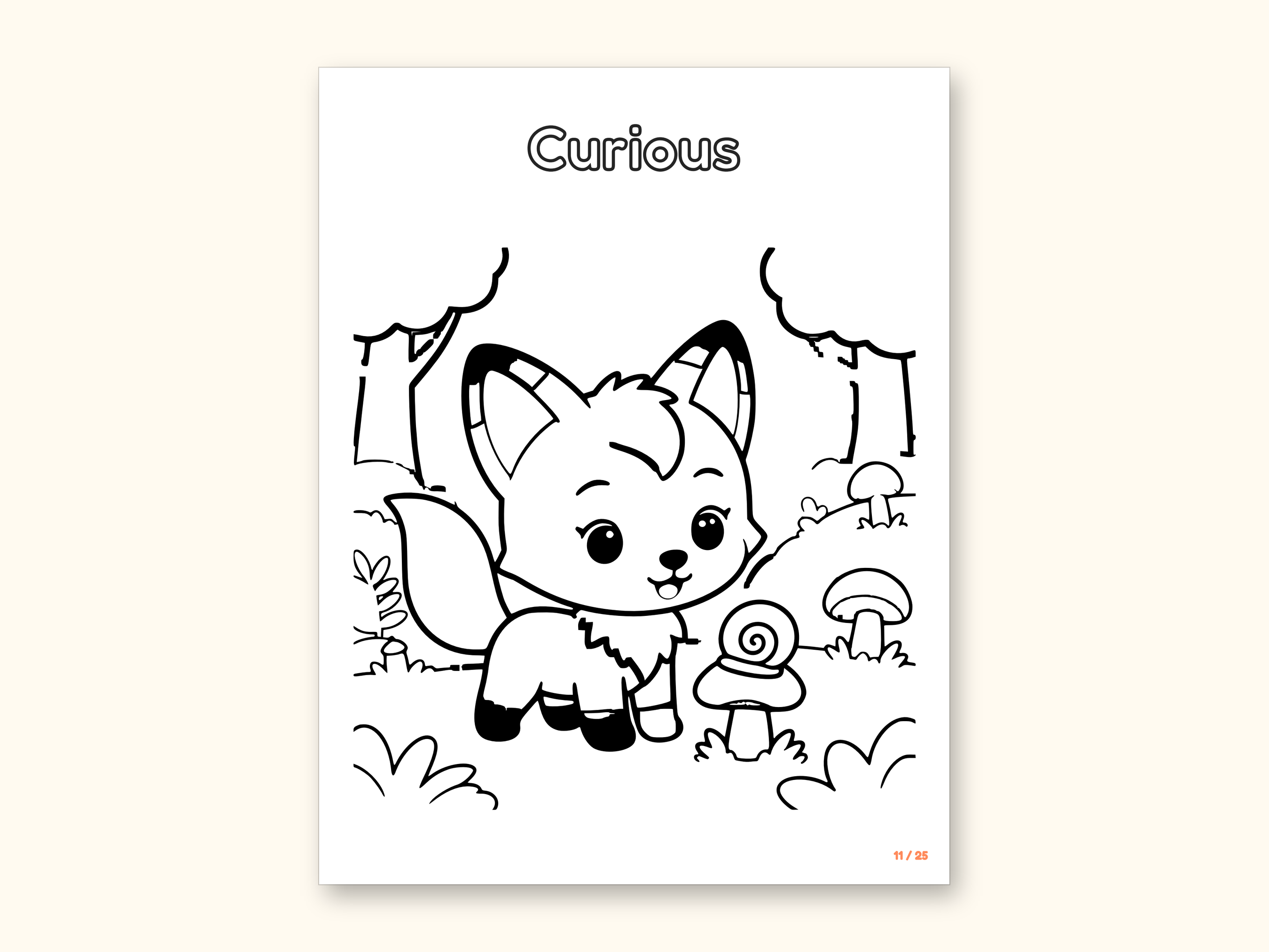 Animal Coloring Pages | 25 Feelings Pictures for Kids Ages 4-8 (Digital PDF): sample page 14 of 29