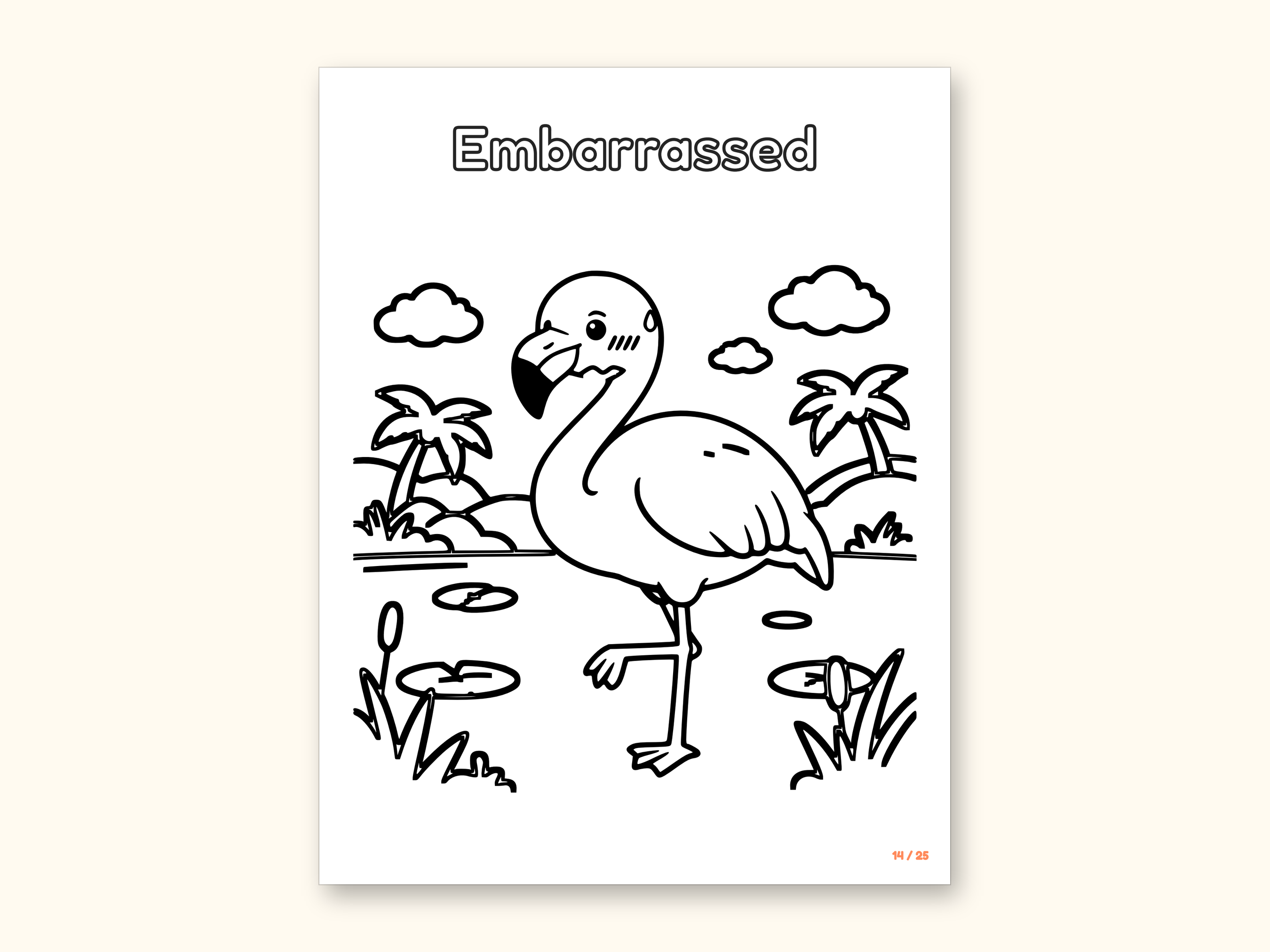 Animal Coloring Pages | 25 Feelings Pictures for Kids Ages 4-8 (Digital PDF): sample page 17 of 29