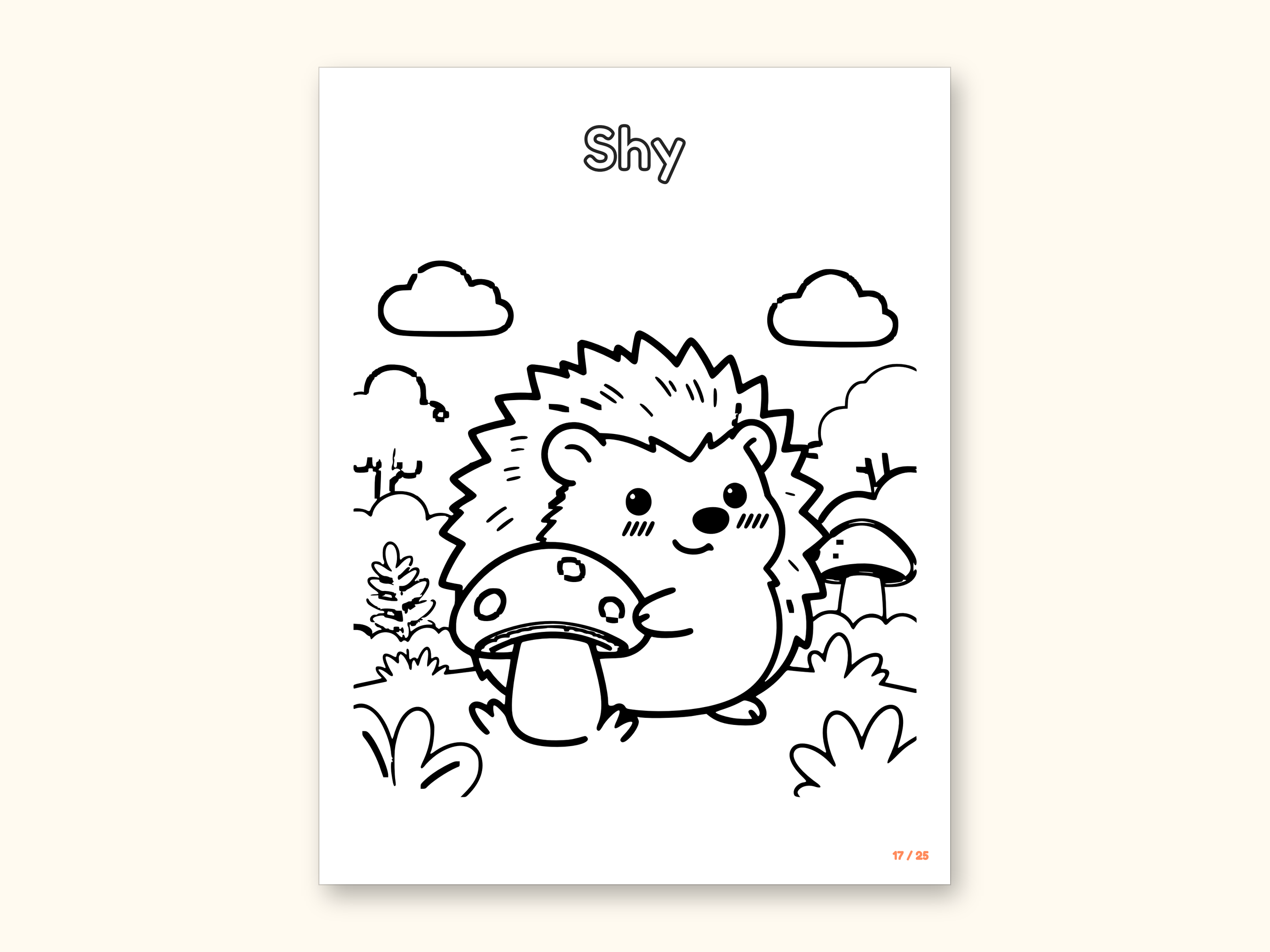 Animal Coloring Pages | 25 Feelings Pictures for Kids Ages 4-8 (Digital PDF): sample page 20 of 29