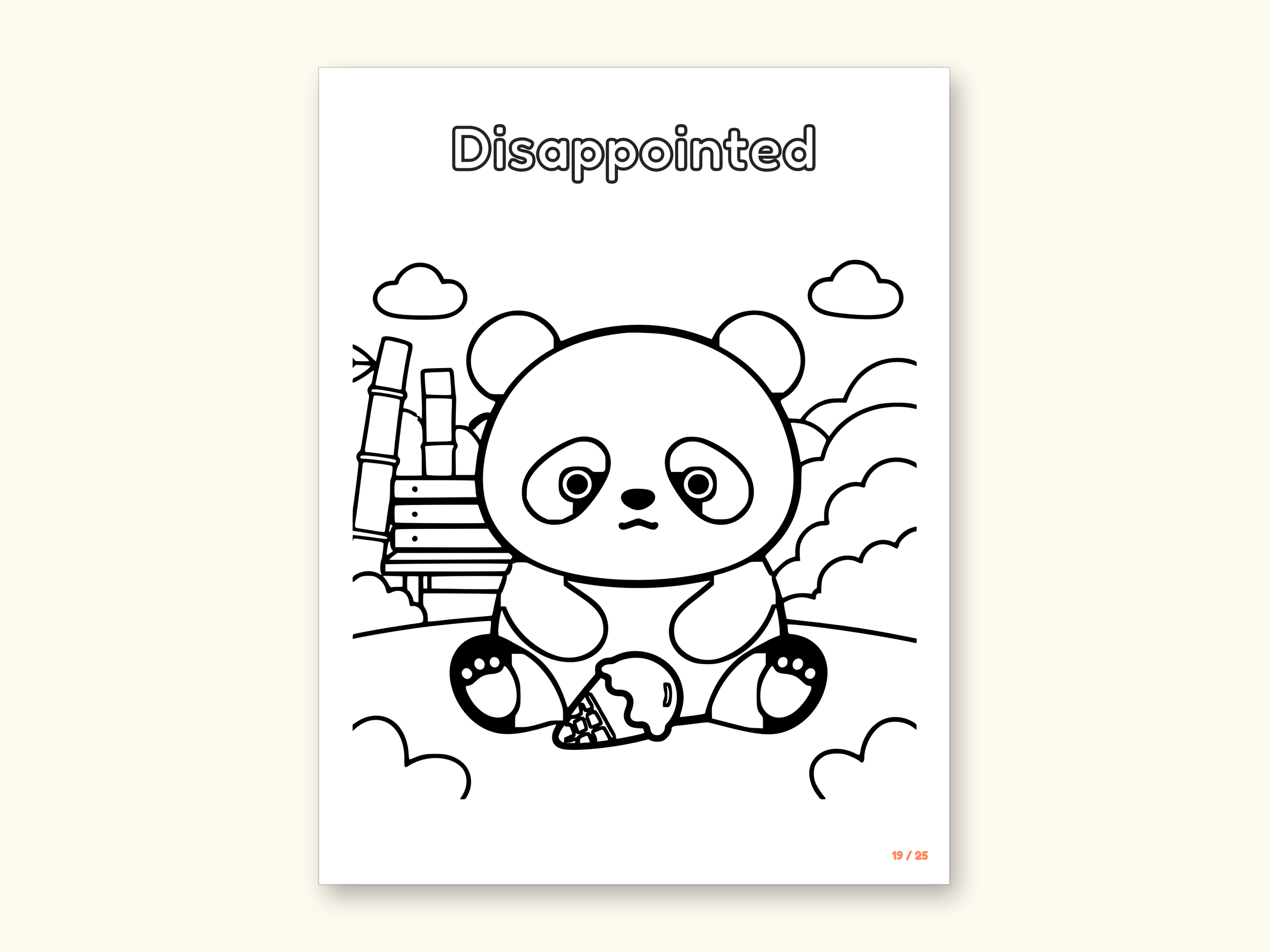 Animal Coloring Pages | 25 Feelings Pictures for Kids Ages 4-8 (Digital PDF): sample page 22 of 29