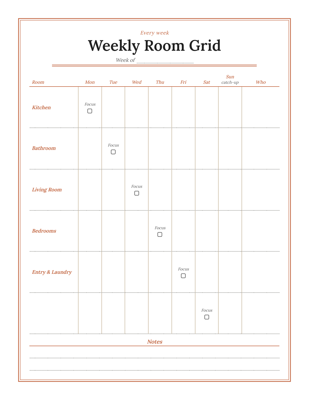Cleaning Schedule: sample page 8 of 20