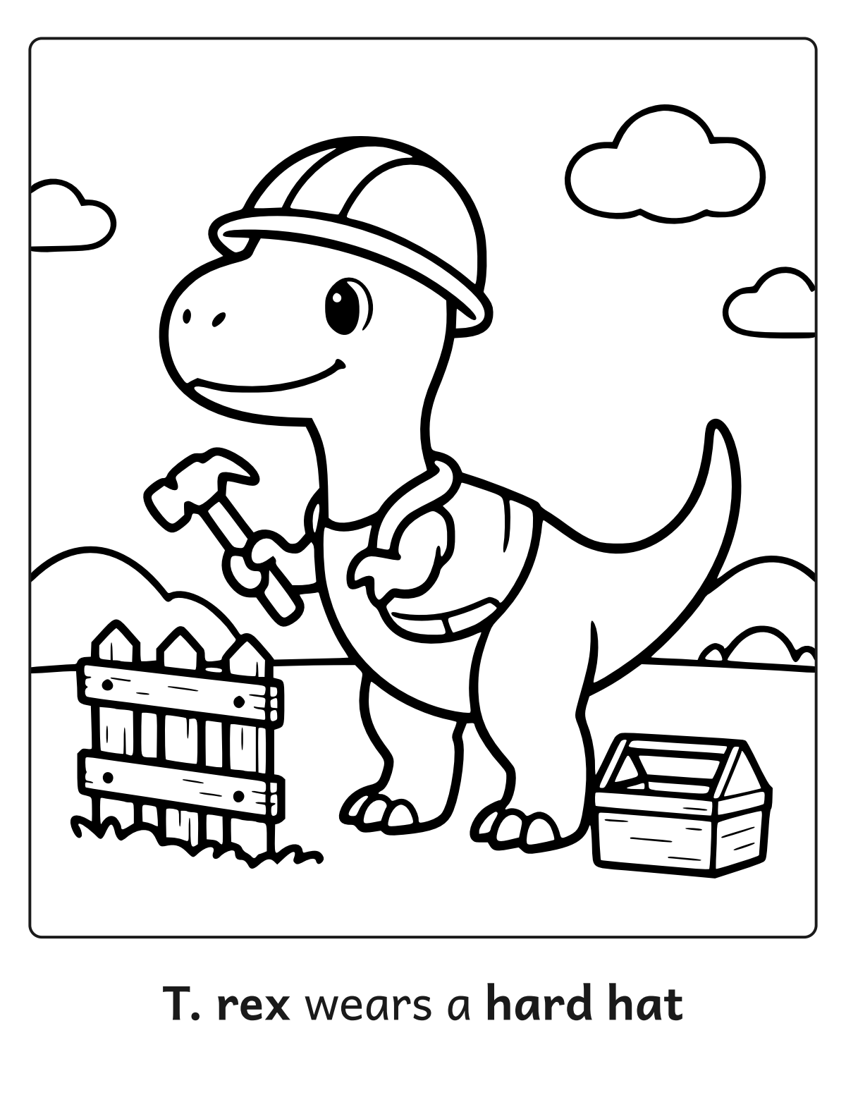 Dino Construction Coloring Book: sample page 18 of 53