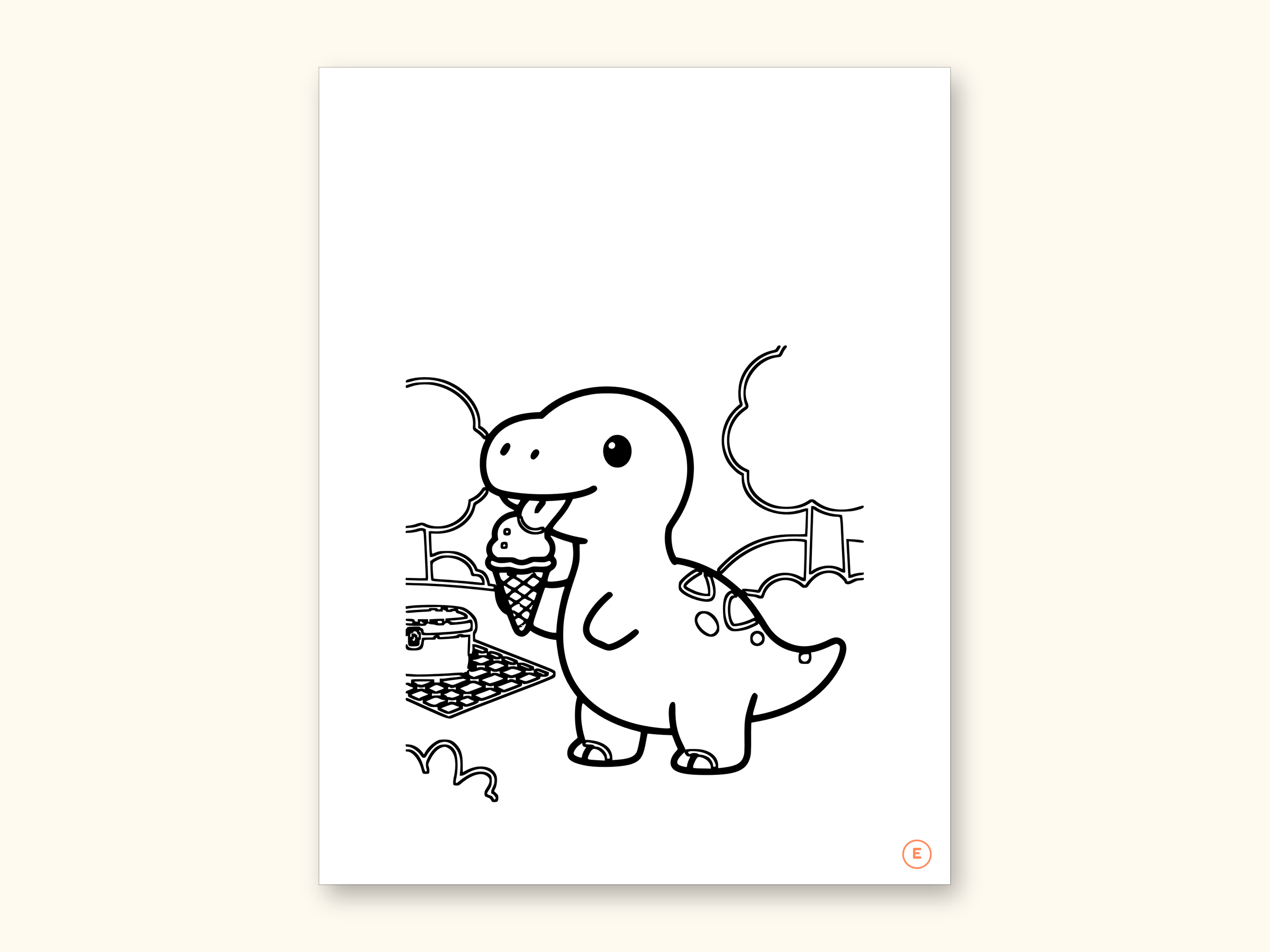 Dinosaur Party ABC Coloring Book | Letter Tracing for Toddlers (Digital PDF): sample page 12 of 55