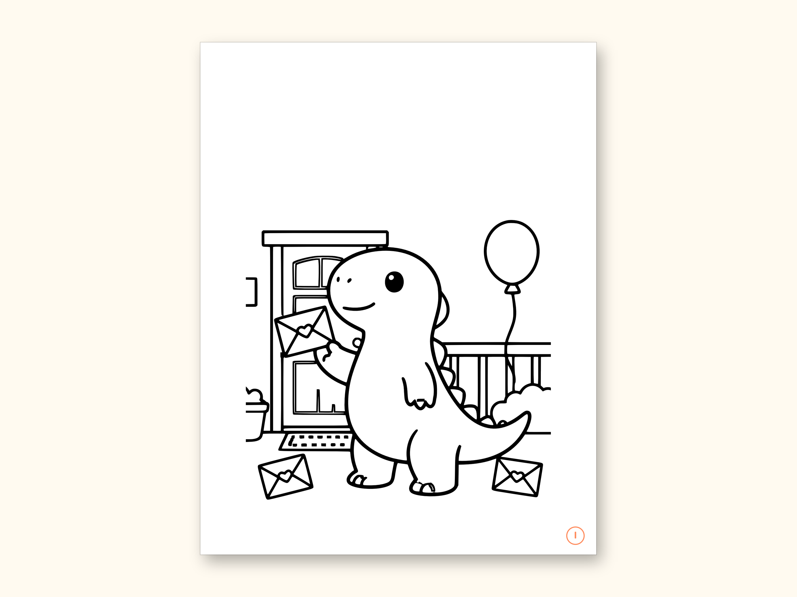 Dinosaur Party ABC Coloring Book | Letter Tracing for Toddlers (Digital PDF): sample page 20 of 55