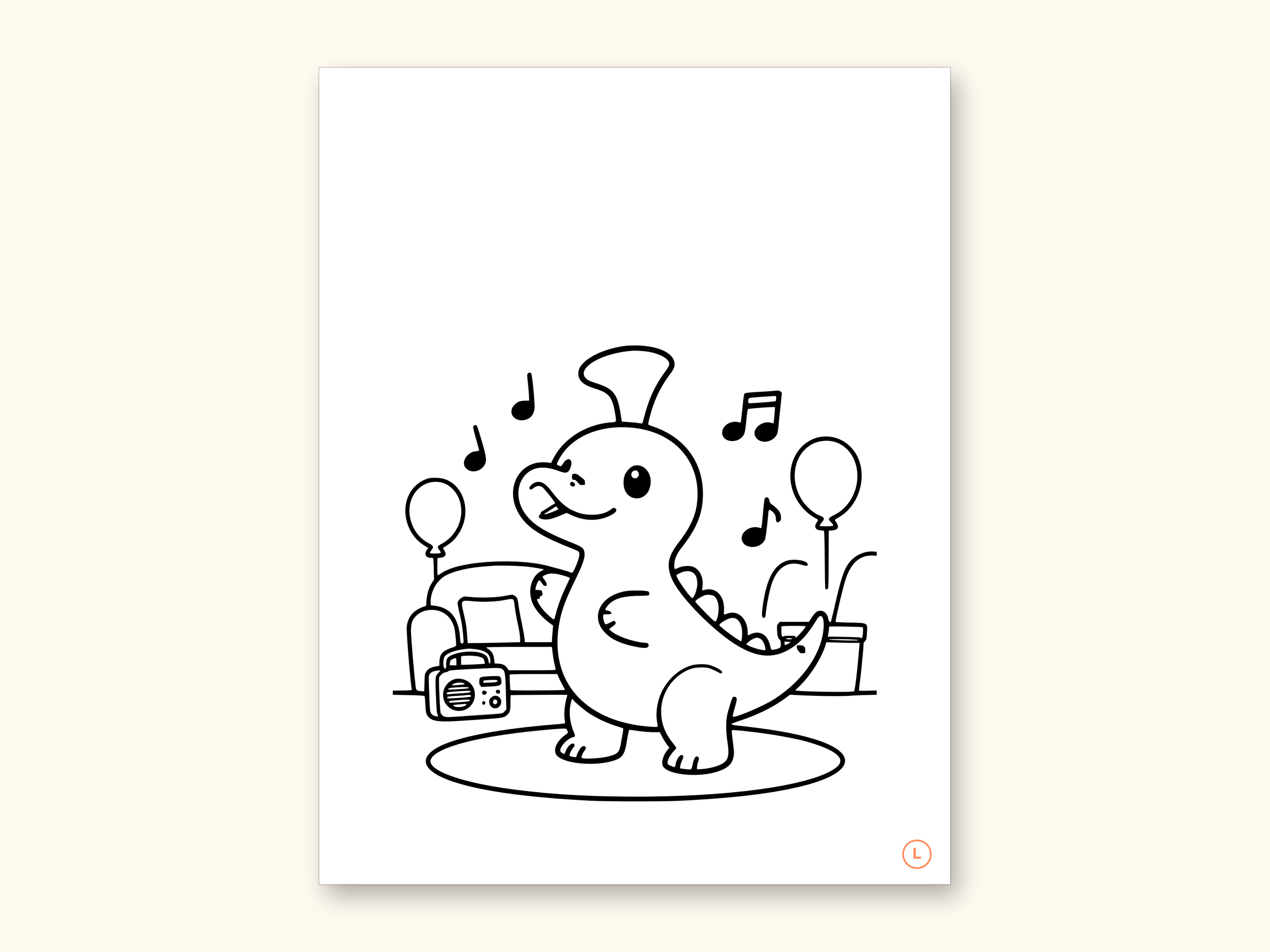 Dinosaur Party ABC Coloring Book | Letter Tracing for Toddlers (Digital PDF): sample page 26 of 55