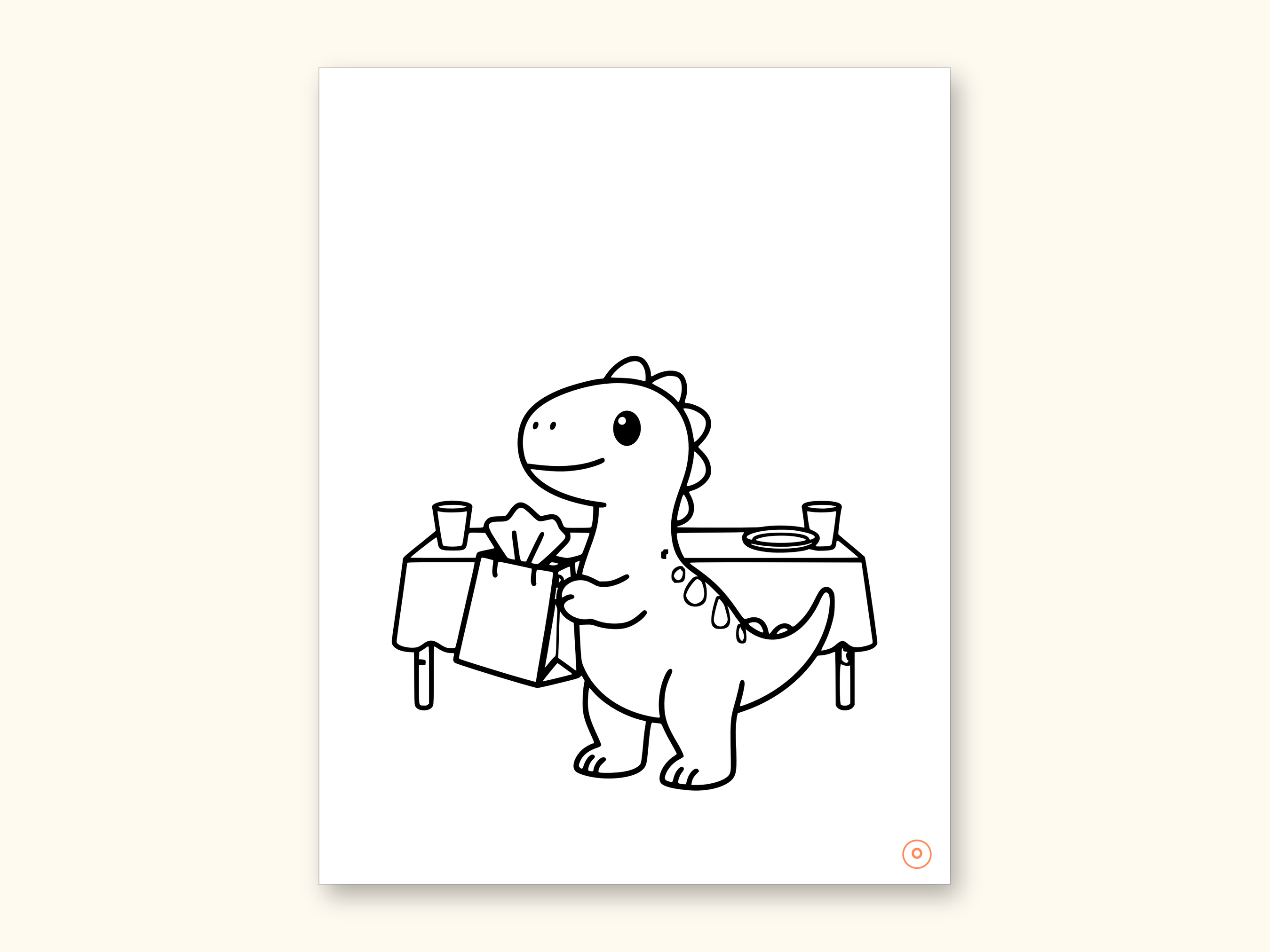 Dinosaur Party ABC Coloring Book | Letter Tracing for Toddlers (Digital PDF): sample page 32 of 55