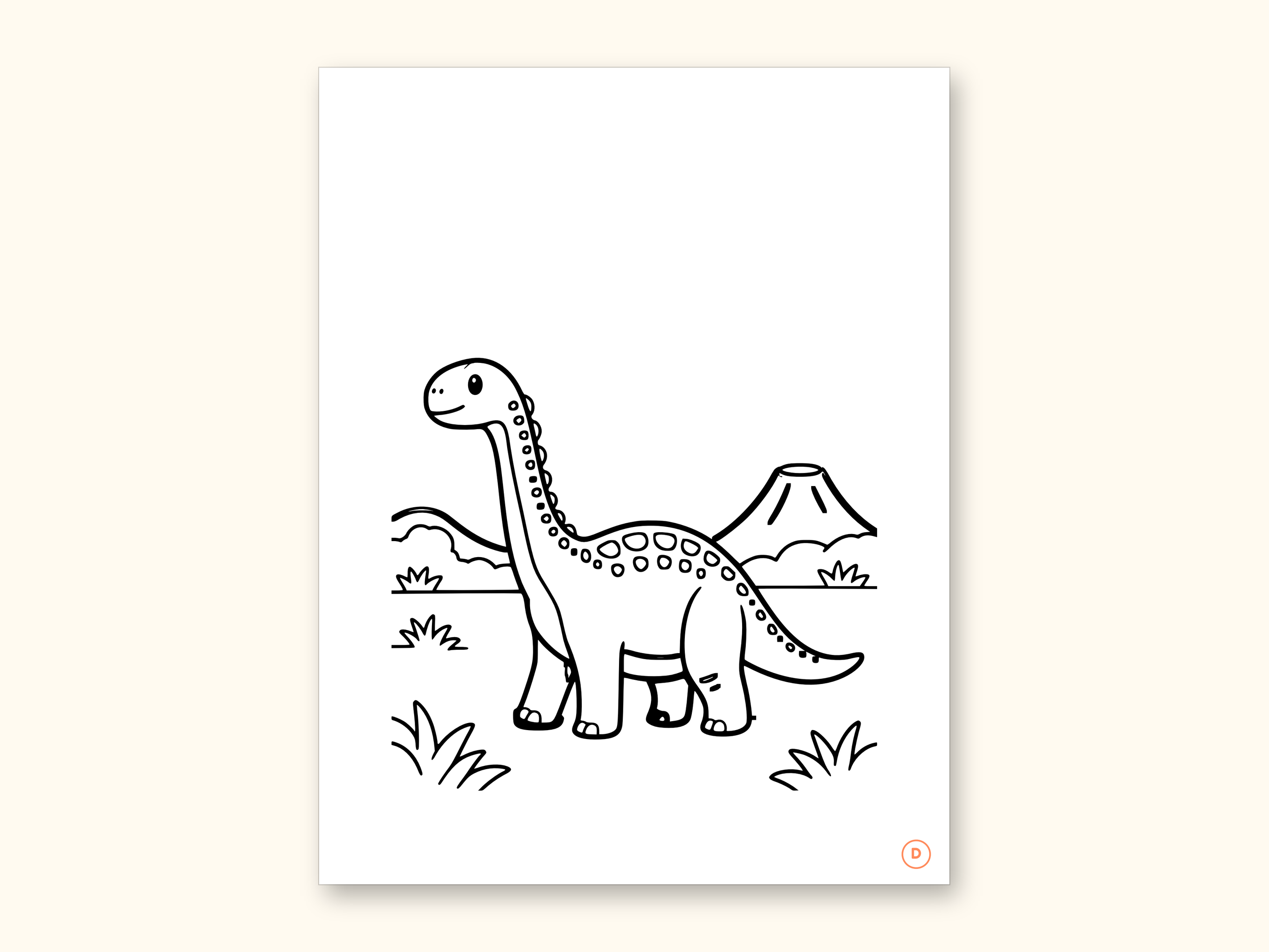 Dinosaur ABC Coloring Book, Letter Tracing, Ages 2-5 (Digital PDF): sample page 10 of 55