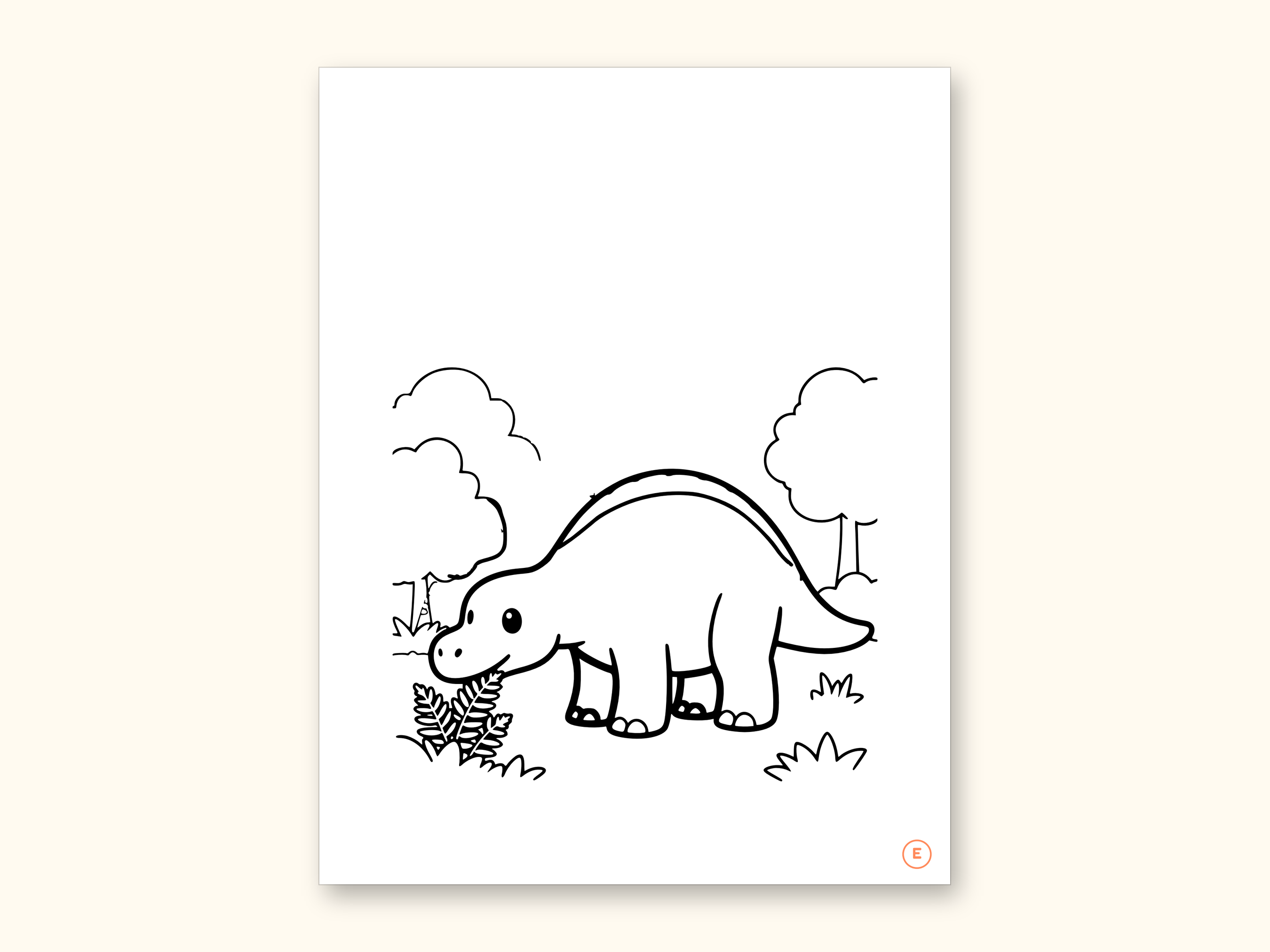 Dinosaur ABC Coloring Book, Letter Tracing, Ages 2-5 (Digital PDF): sample page 12 of 55