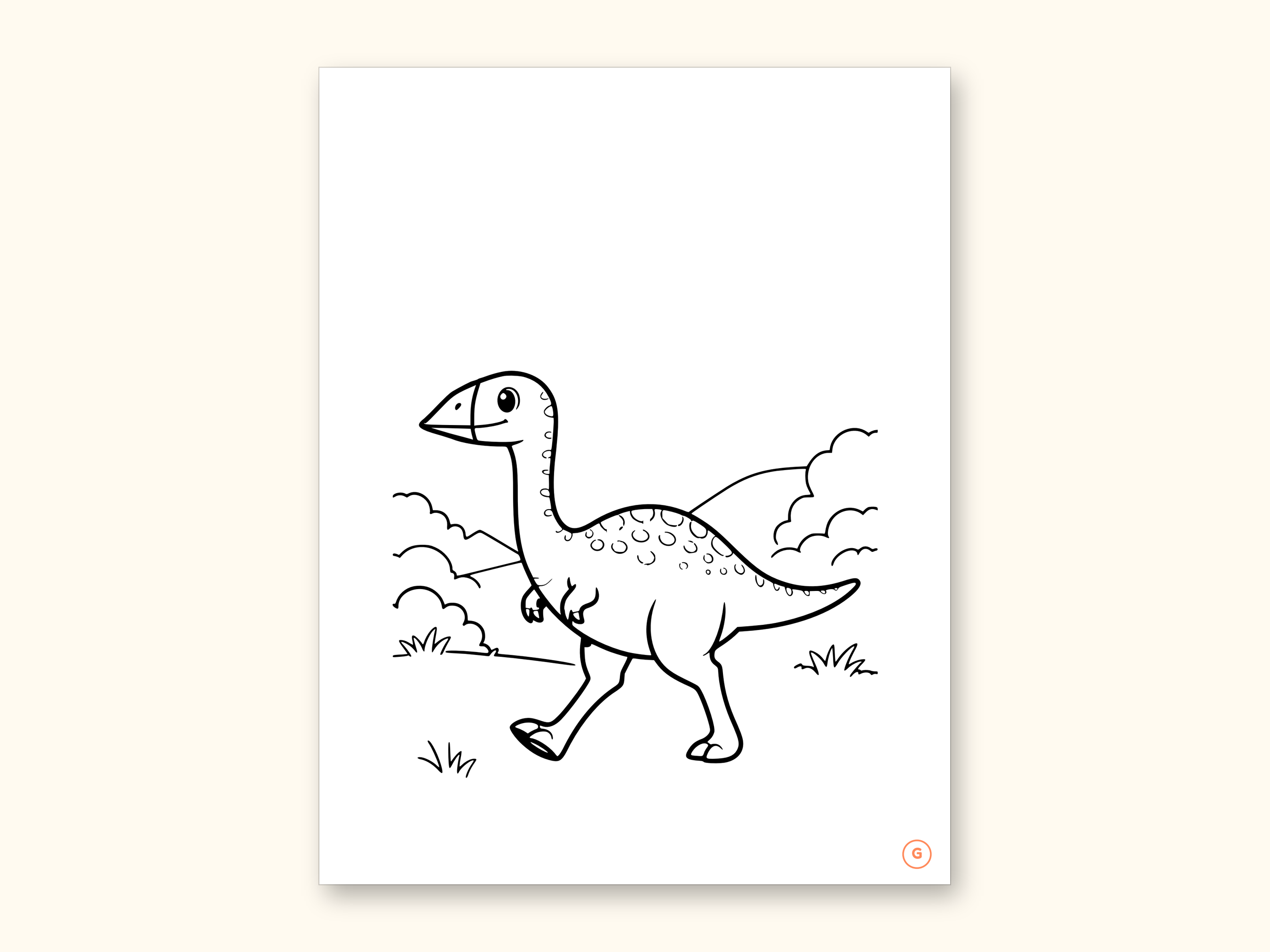 Dinosaur ABC Coloring Book, Letter Tracing, Ages 2-5 (Digital PDF): sample page 16 of 55