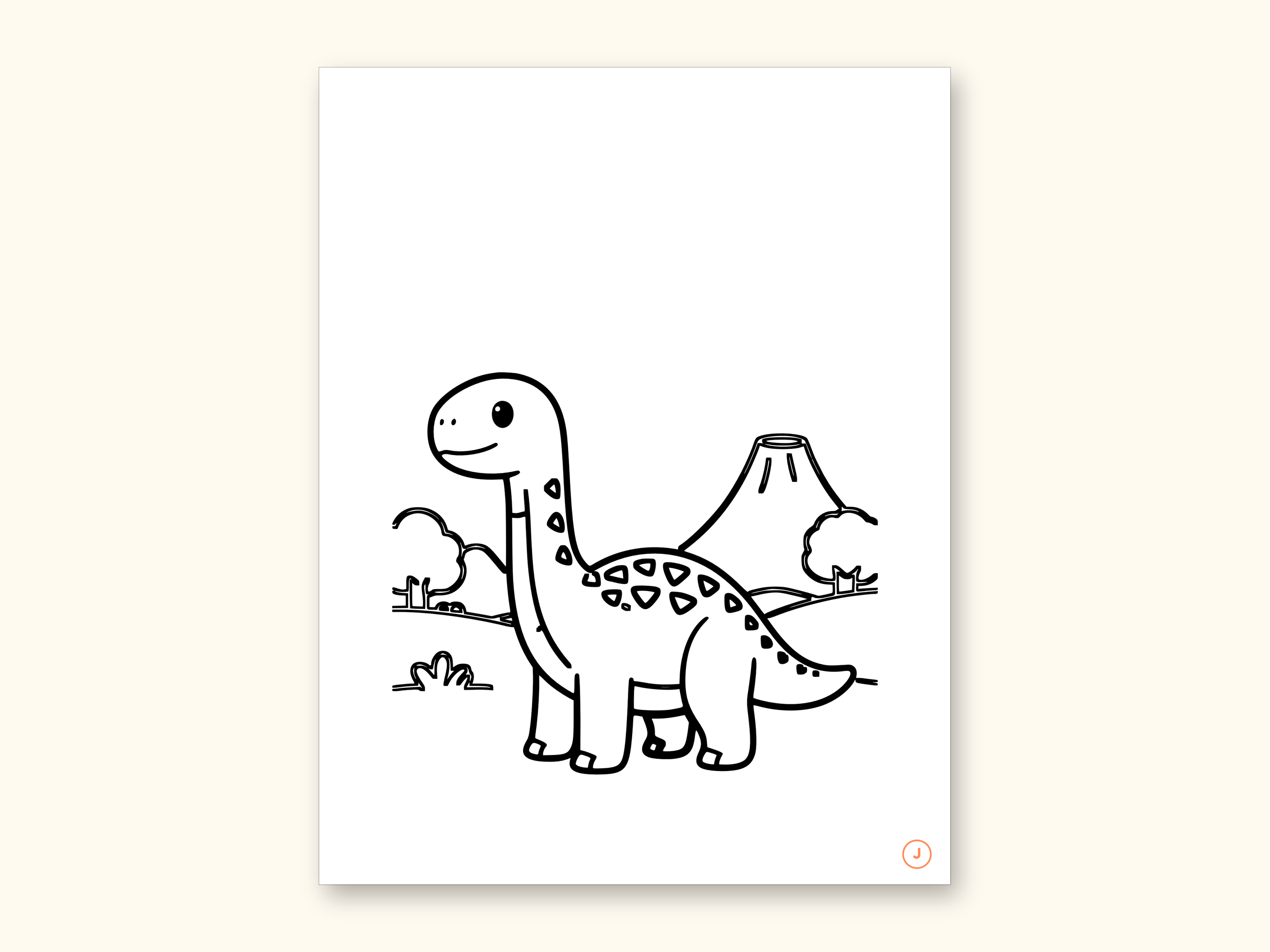 Dinosaur ABC Coloring Book, Letter Tracing, Ages 2-5 (Digital PDF): sample page 22 of 55