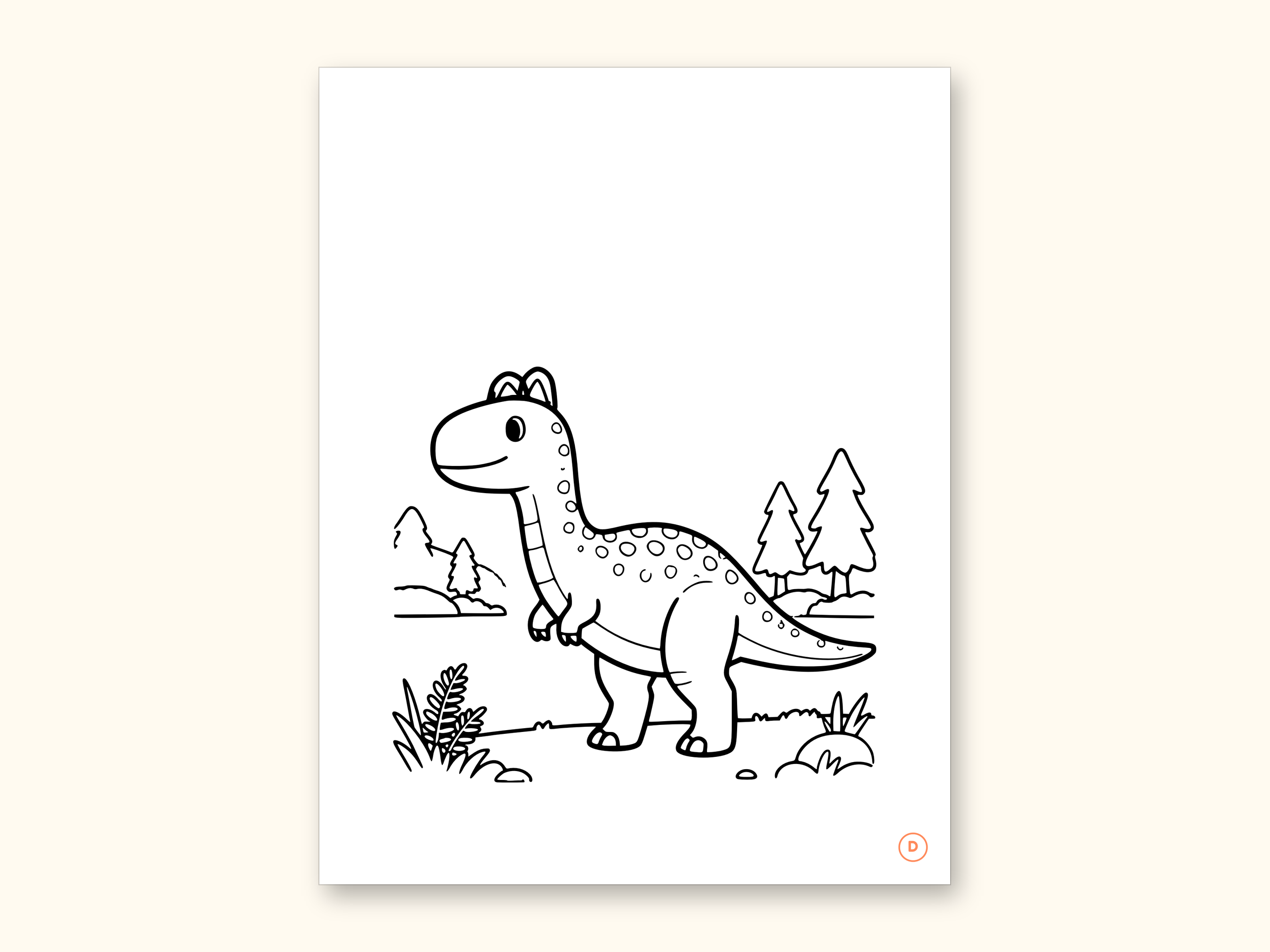 Dinosaur Coloring Pages | Detailed Scenes ABC Tracing for Ages 4-8 (Digital PDF): sample page 10 of 55