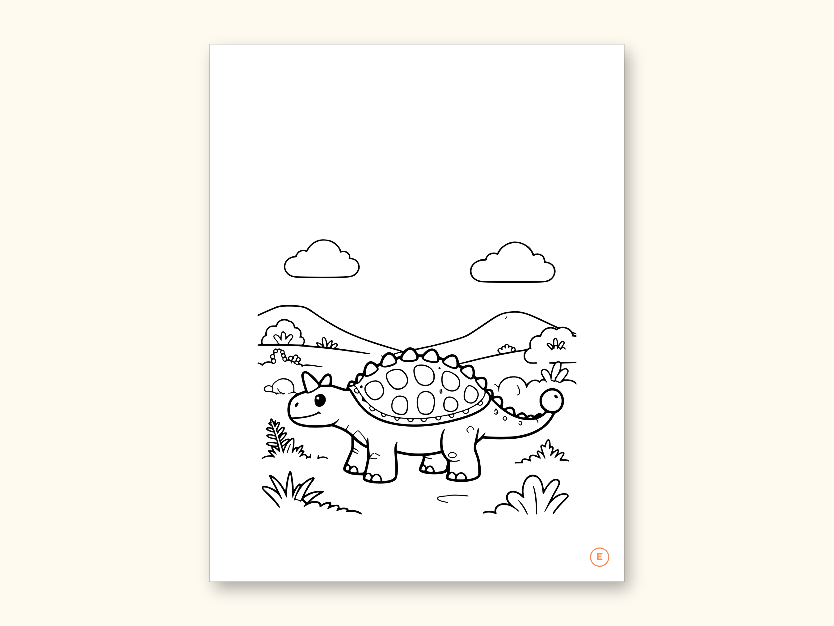 Dinosaur Coloring Pages | Detailed Scenes ABC Tracing for Ages 4-8 (Digital PDF): sample page 12 of 55