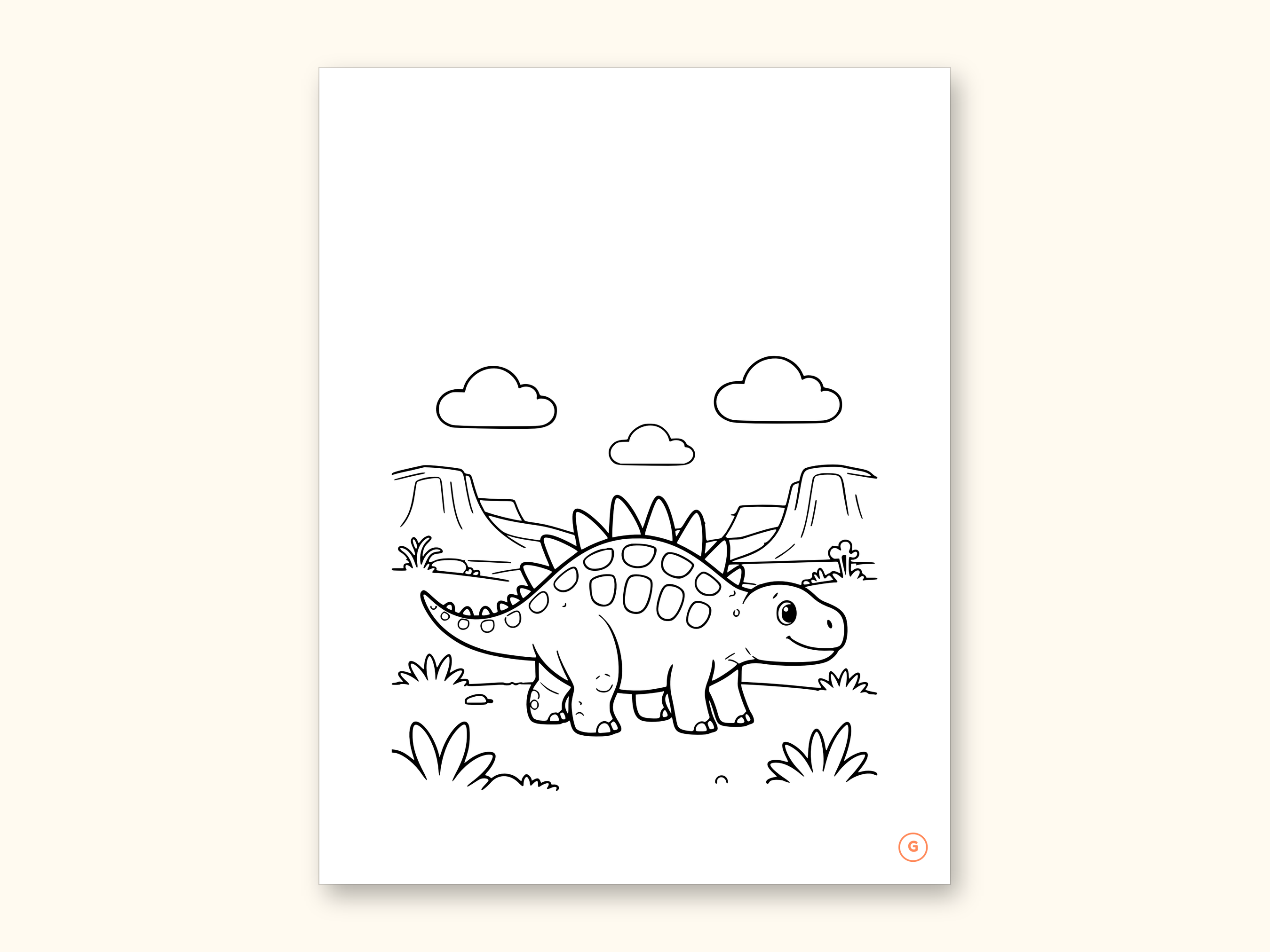 Dinosaur Coloring Pages | Detailed Scenes ABC Tracing for Ages 4-8 (Digital PDF): sample page 16 of 55