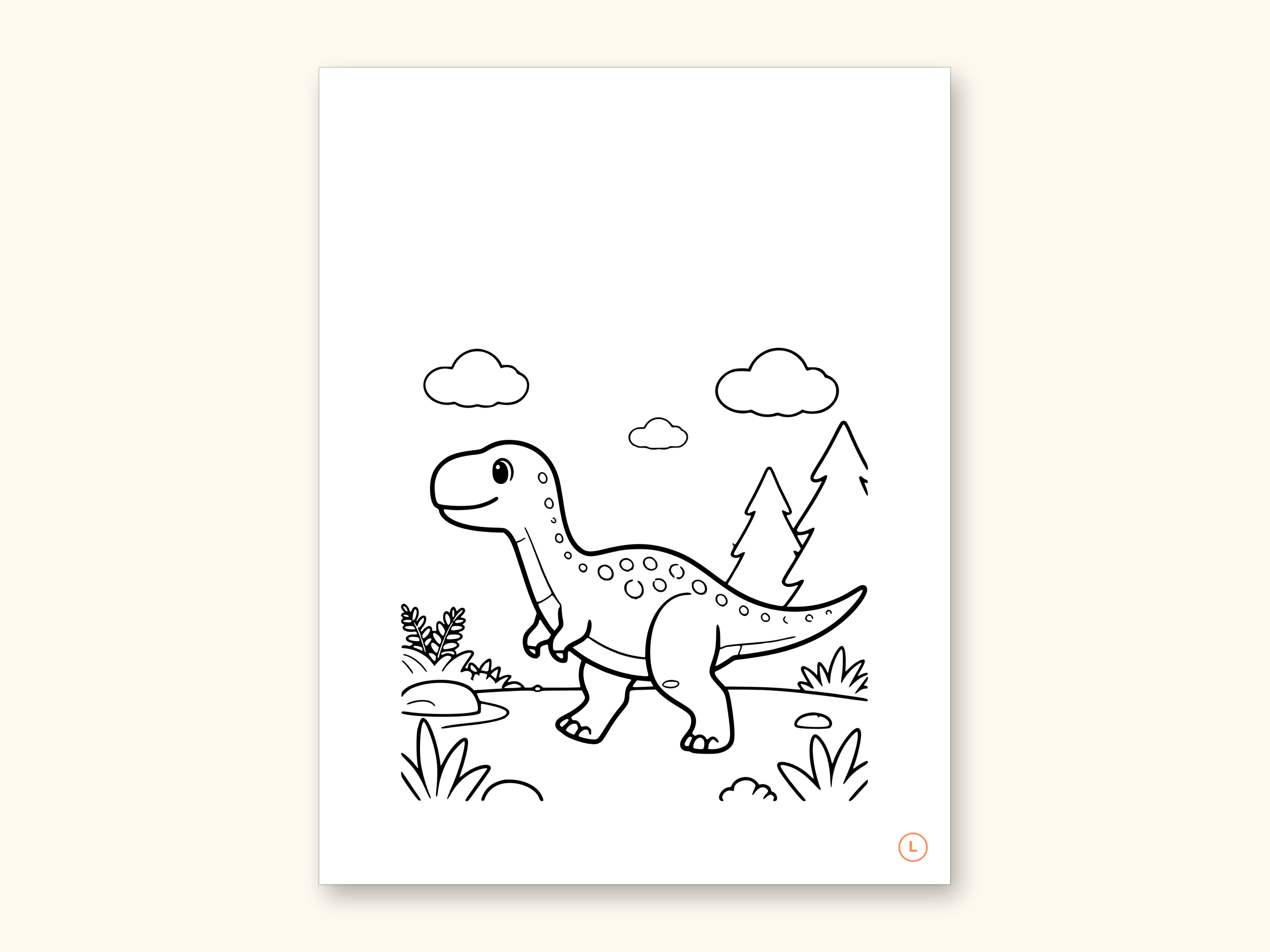 Dinosaur Coloring Pages | Detailed Scenes ABC Tracing for Ages 4-8 (Digital PDF): sample page 26 of 55