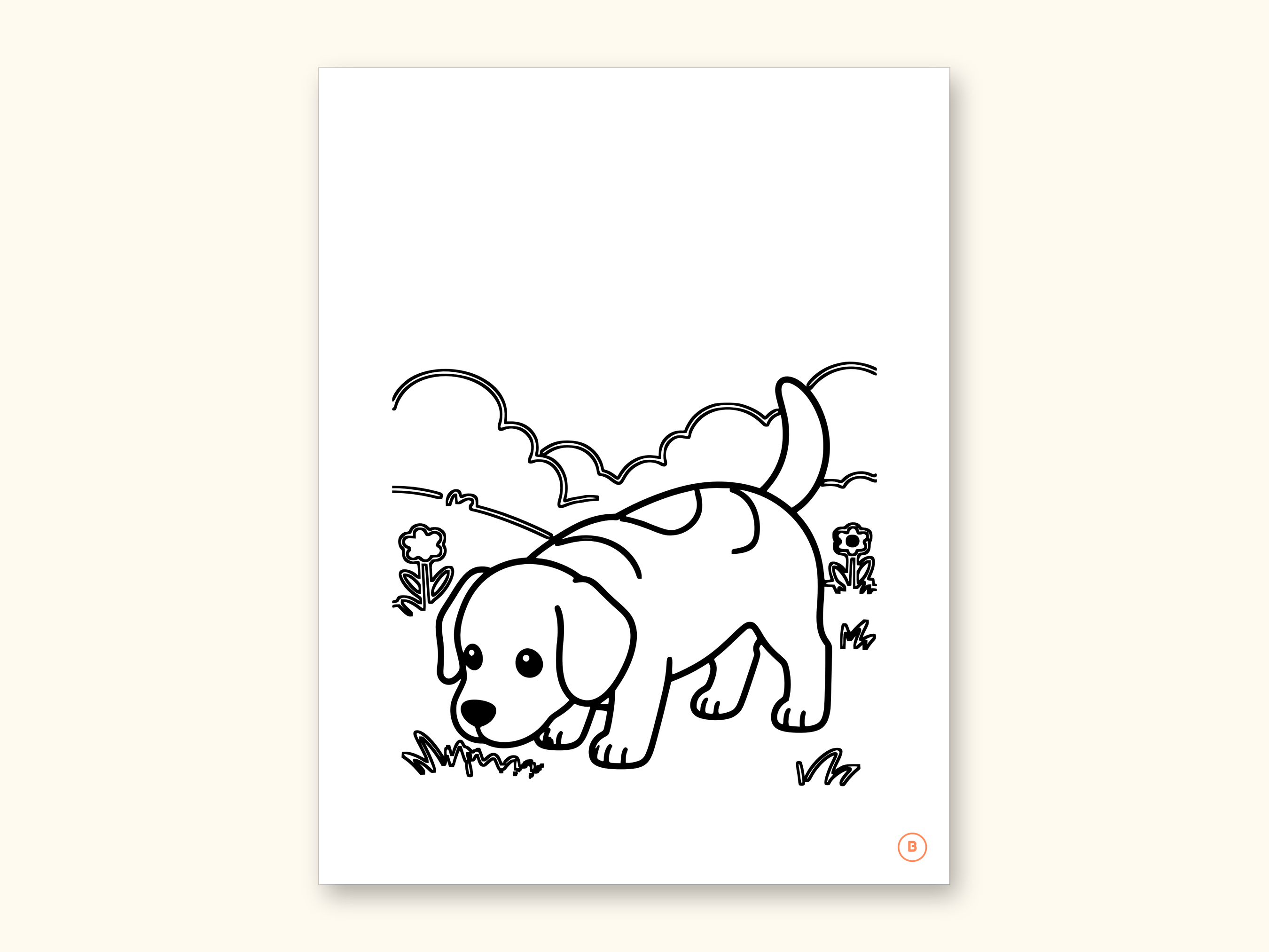 Dog Coloring Pages | ABC Letter Tracing for Kids Ages 2-5 (Digital PDF): sample page 6 of 55