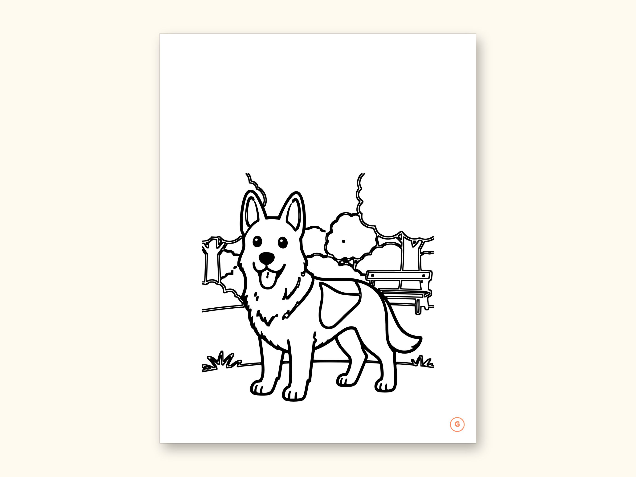 Dog Coloring Pages | ABC Letter Tracing for Kids Ages 2-5 (Digital PDF): sample page 16 of 55