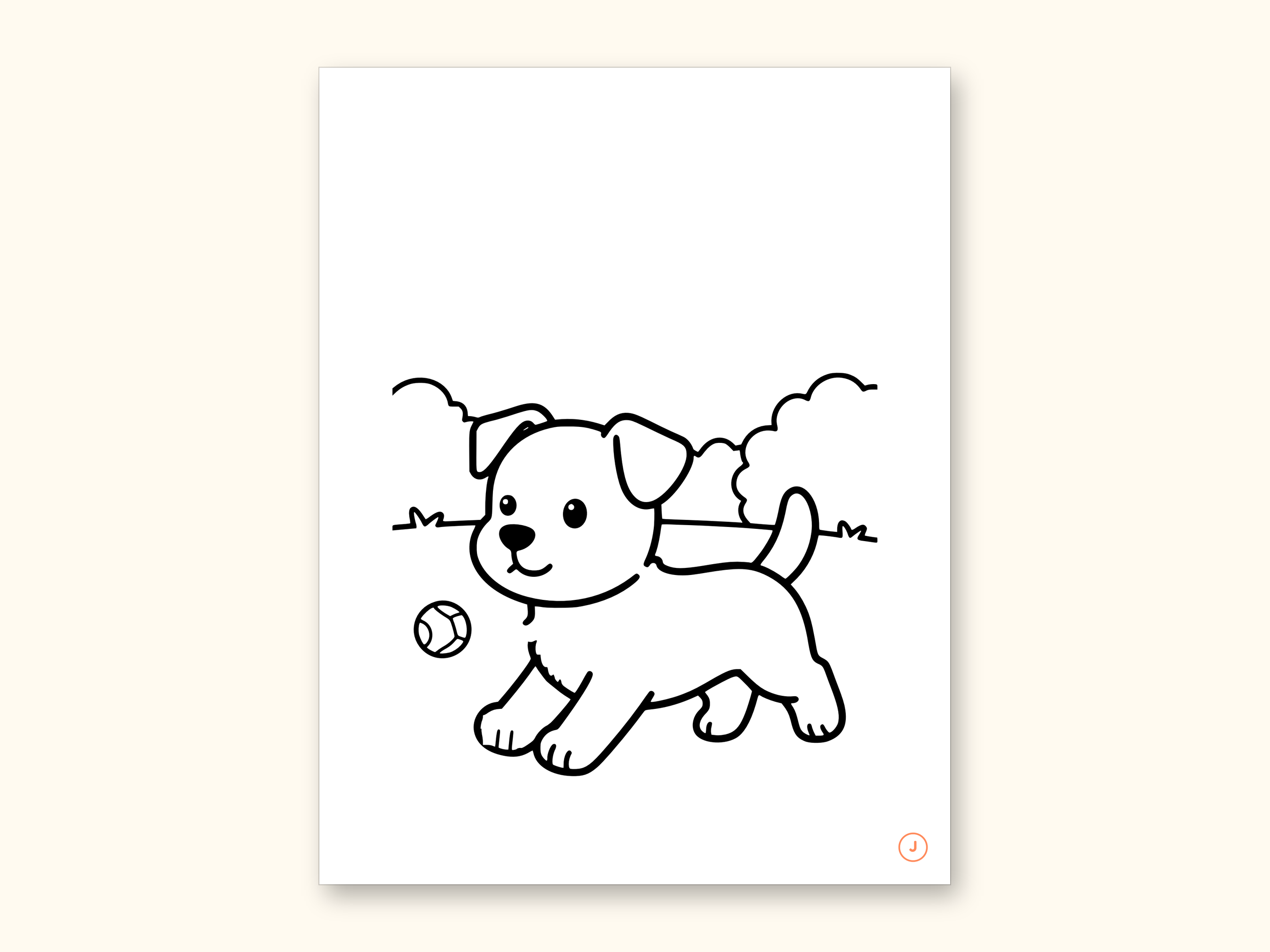 Dog Coloring Pages | ABC Letter Tracing for Kids Ages 2-5 (Digital PDF): sample page 22 of 55