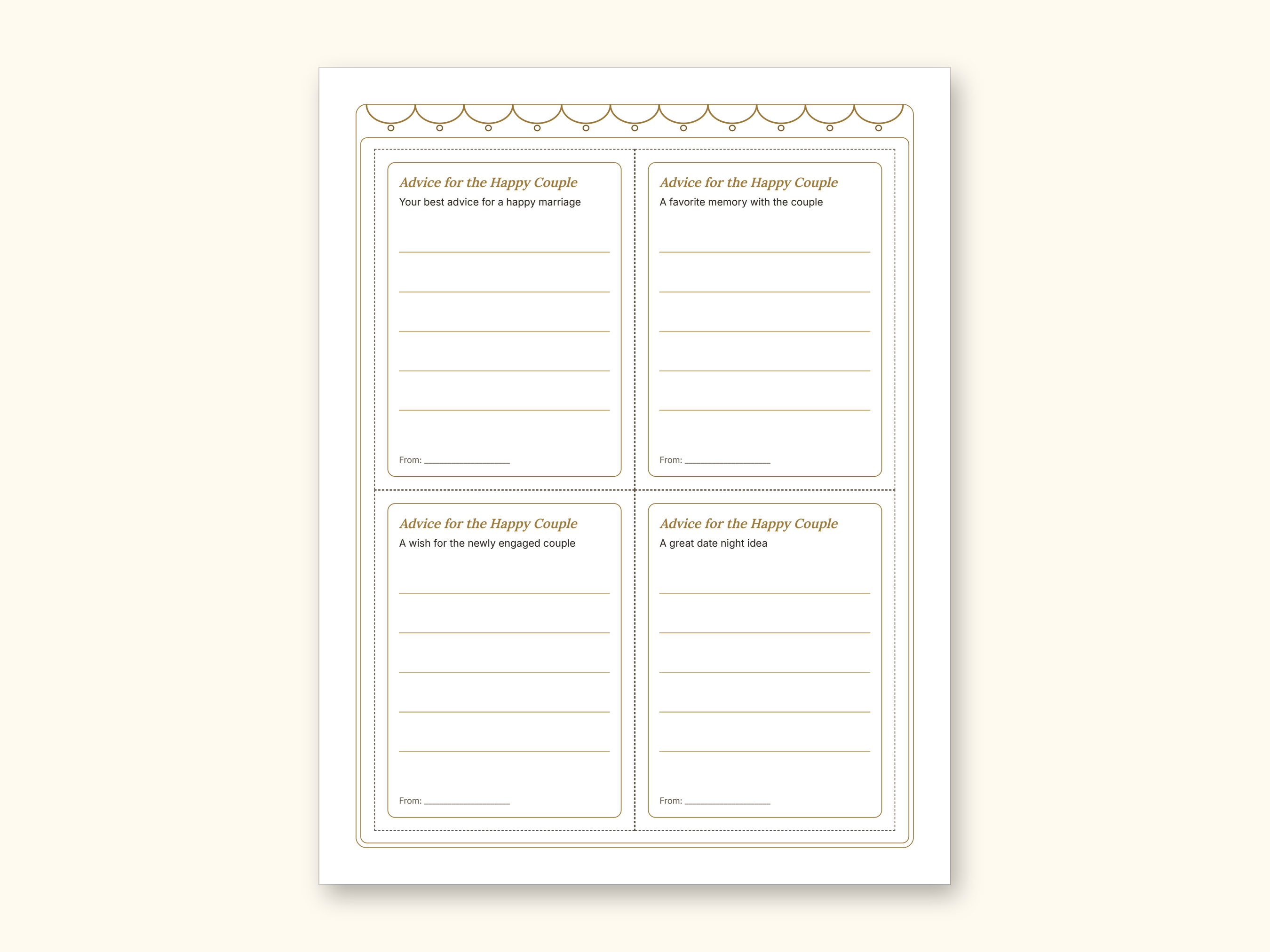 Engagement Party Games | Couple Quiz Bingo Cards for Hosts (Digital PDF): sample page 20 of 21