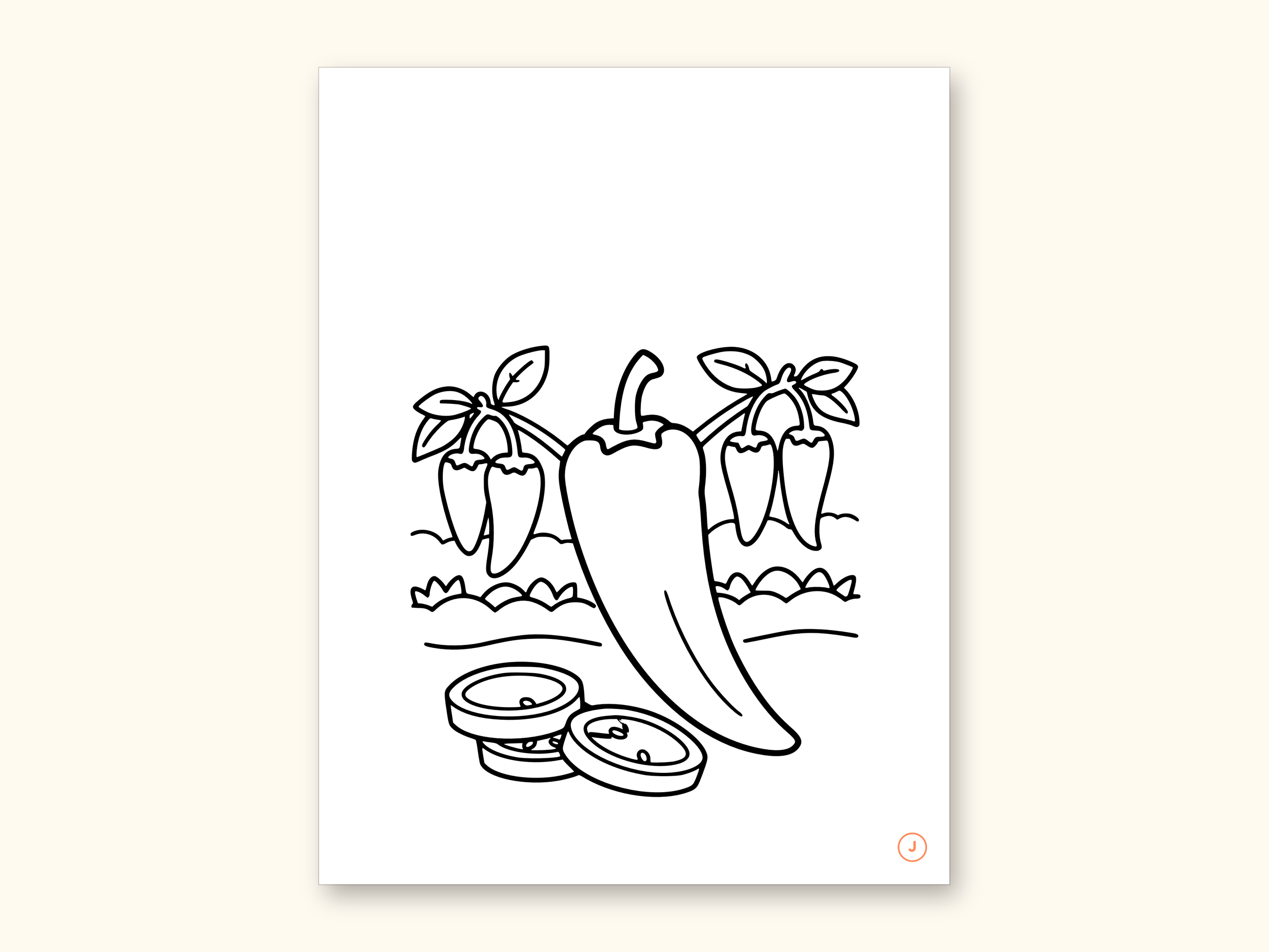Fruits and Vegetables Coloring Book - ABC Letter Tracing Printable PDF for Kids Ages 2-5: sample page 22 of 55