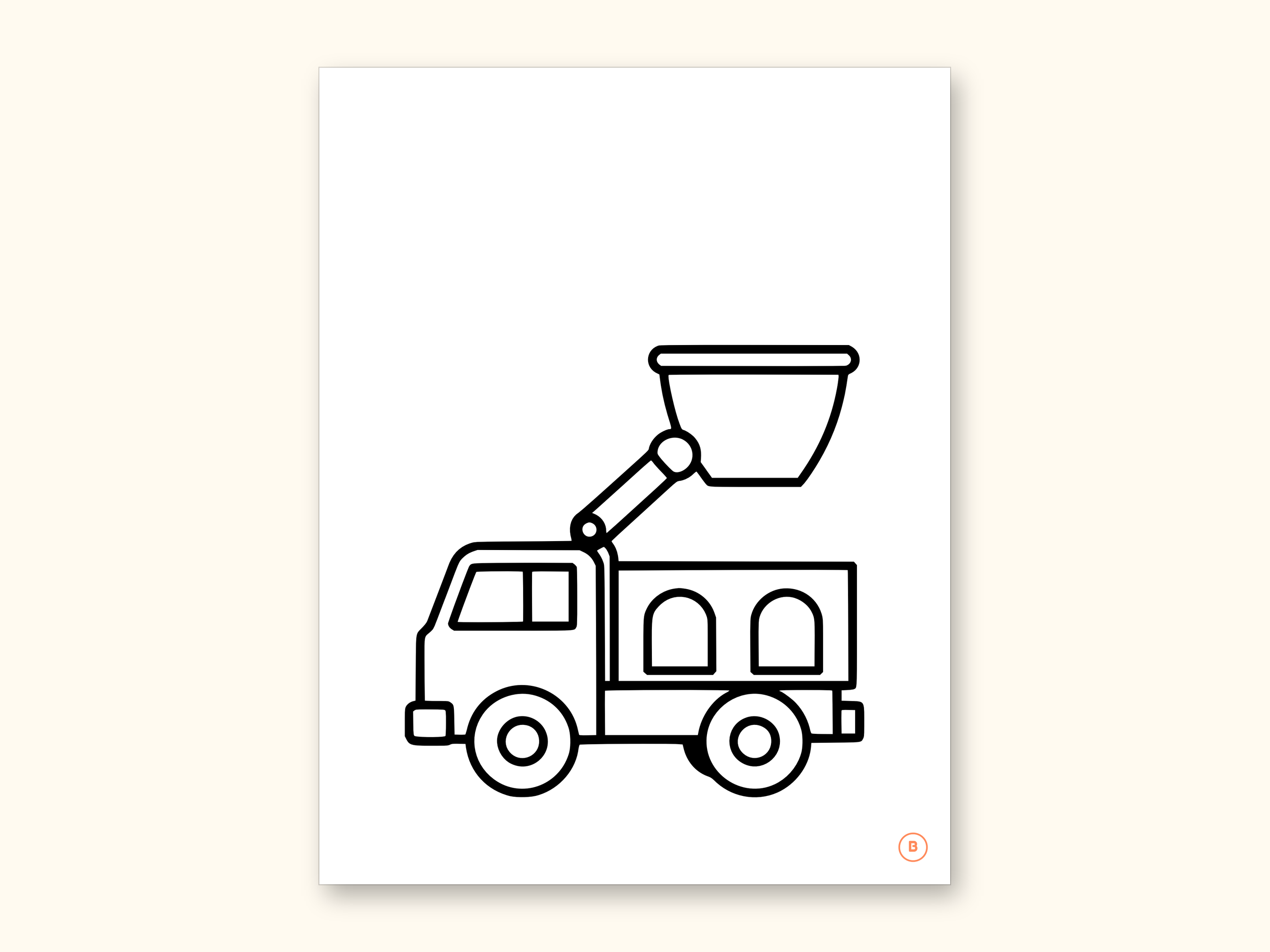 Truck Coloring Pages | ABC Letter Tracing for Kids Ages 2-4 (Digital PDF): sample page 6 of 55