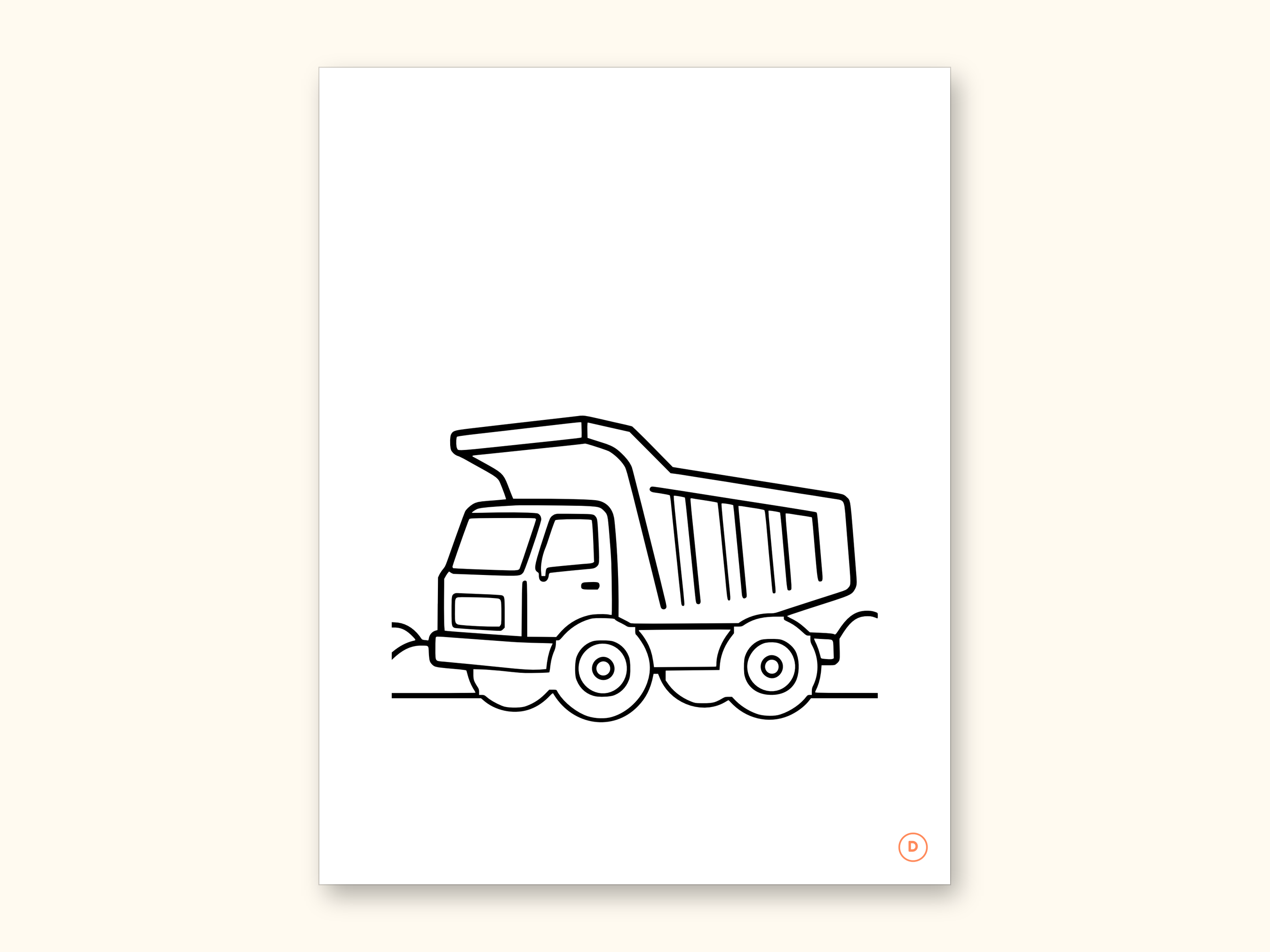 Truck Coloring Pages | ABC Letter Tracing for Kids Ages 2-4 (Digital PDF): sample page 10 of 55