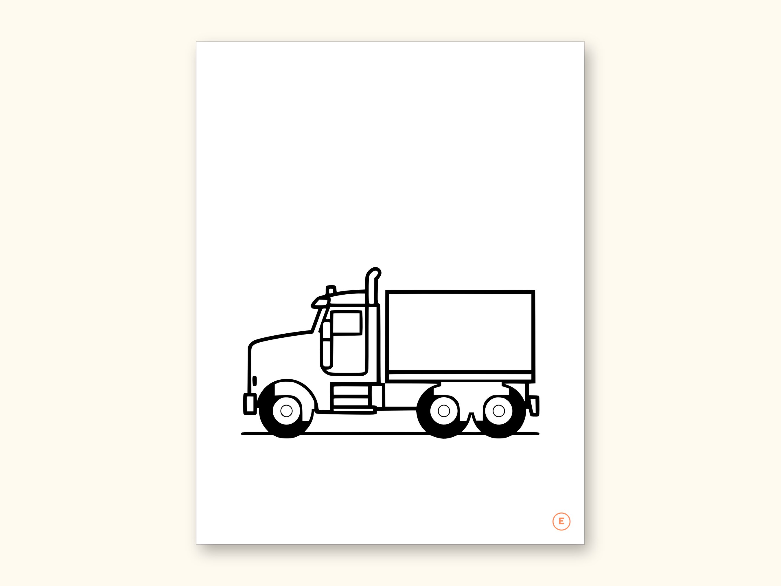 Truck Coloring Pages | ABC Letter Tracing for Kids Ages 2-4 (Digital PDF): sample page 12 of 55