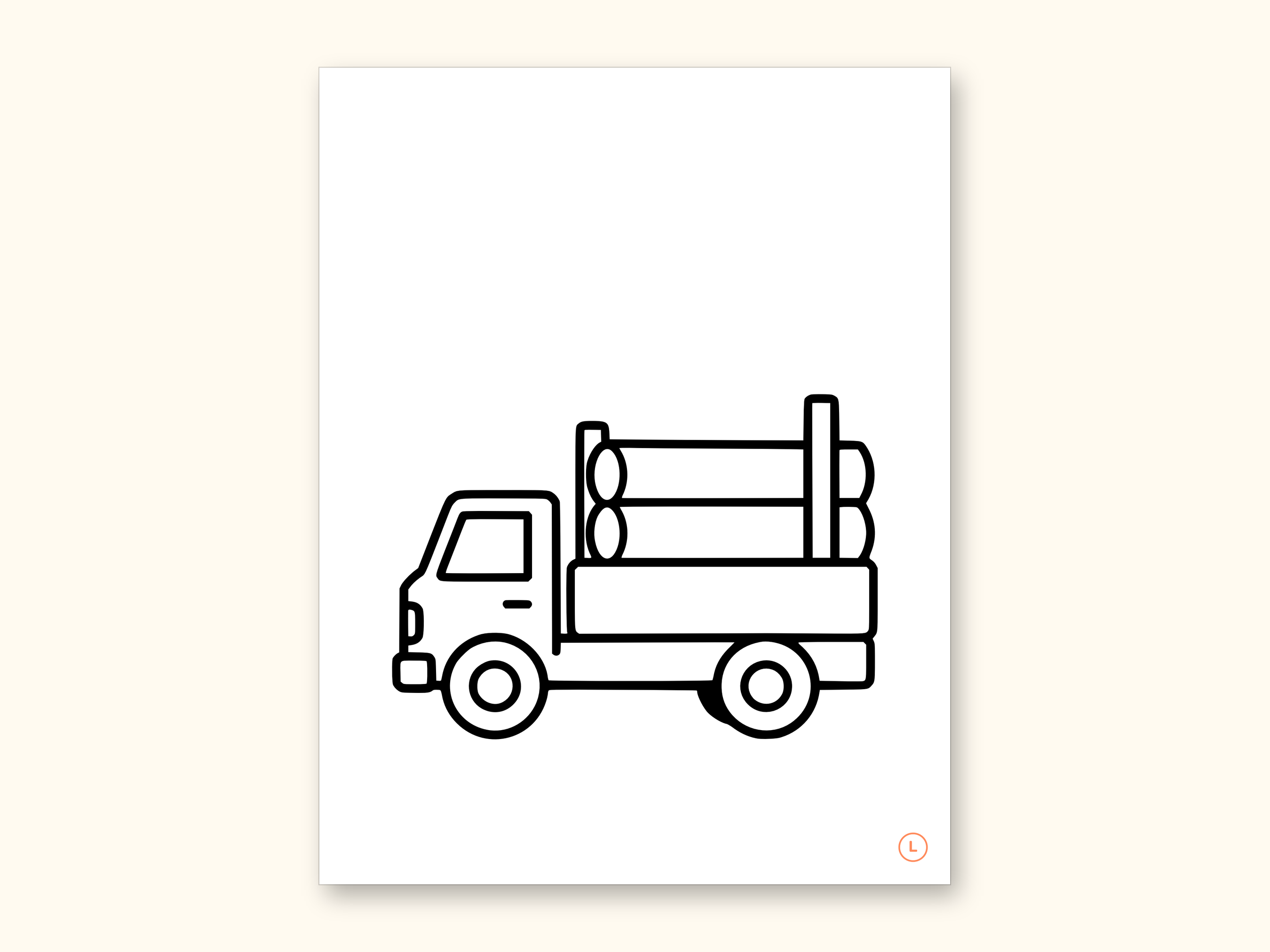 Truck Coloring Pages | ABC Letter Tracing for Kids Ages 2-4 (Digital PDF): sample page 26 of 55
