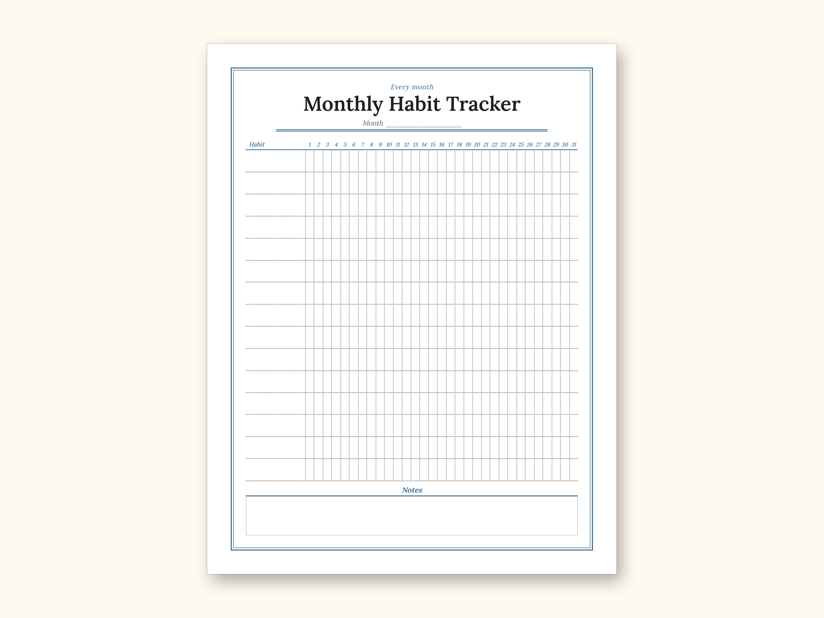 Habit Tracker | Undated Monthly and Weekly Grids for Home Use (Digital PDF): sample page 14 of 24