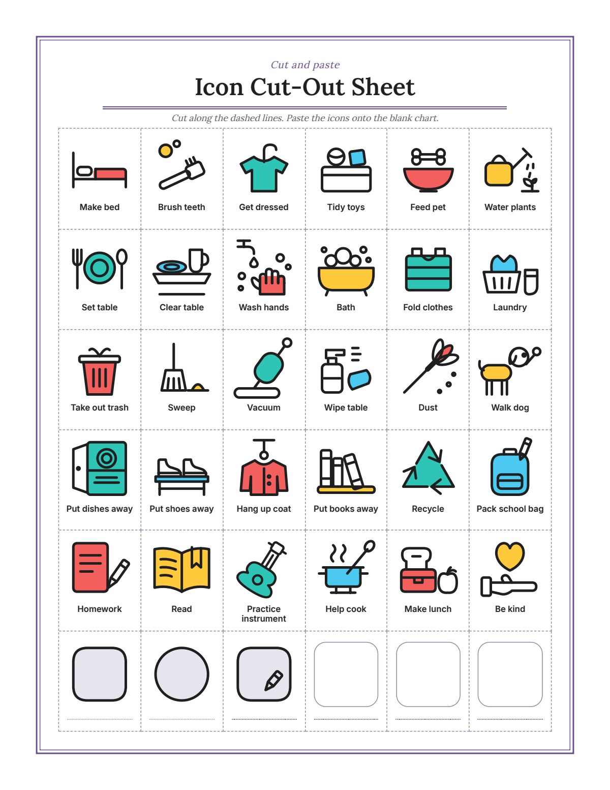 Kids Chore Chart: sample page 6 of 18
