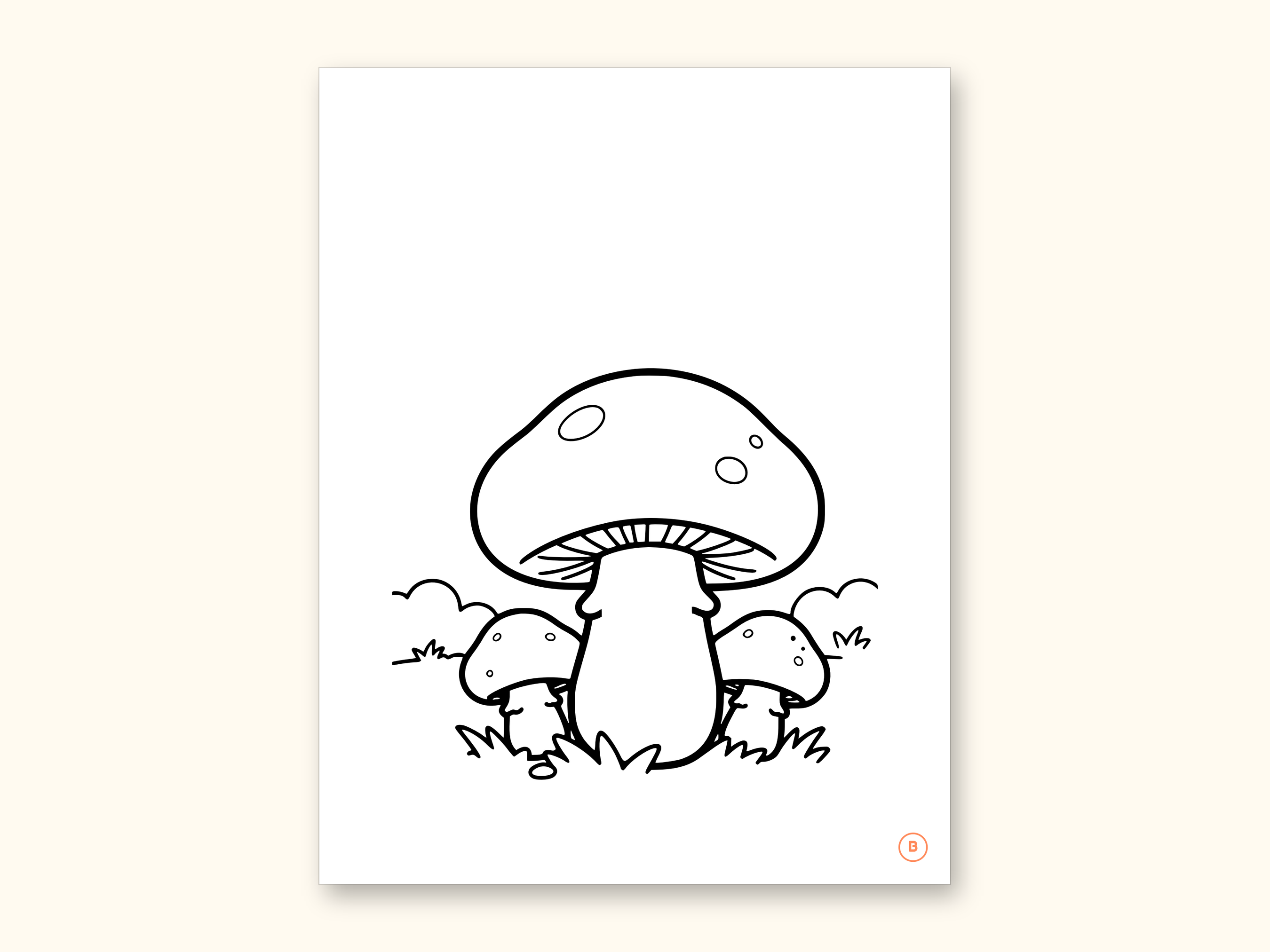 Mushroom Coloring Pages | ABC Letter Tracing for Kids Ages 2-5 (Digital PDF): sample page 6 of 55