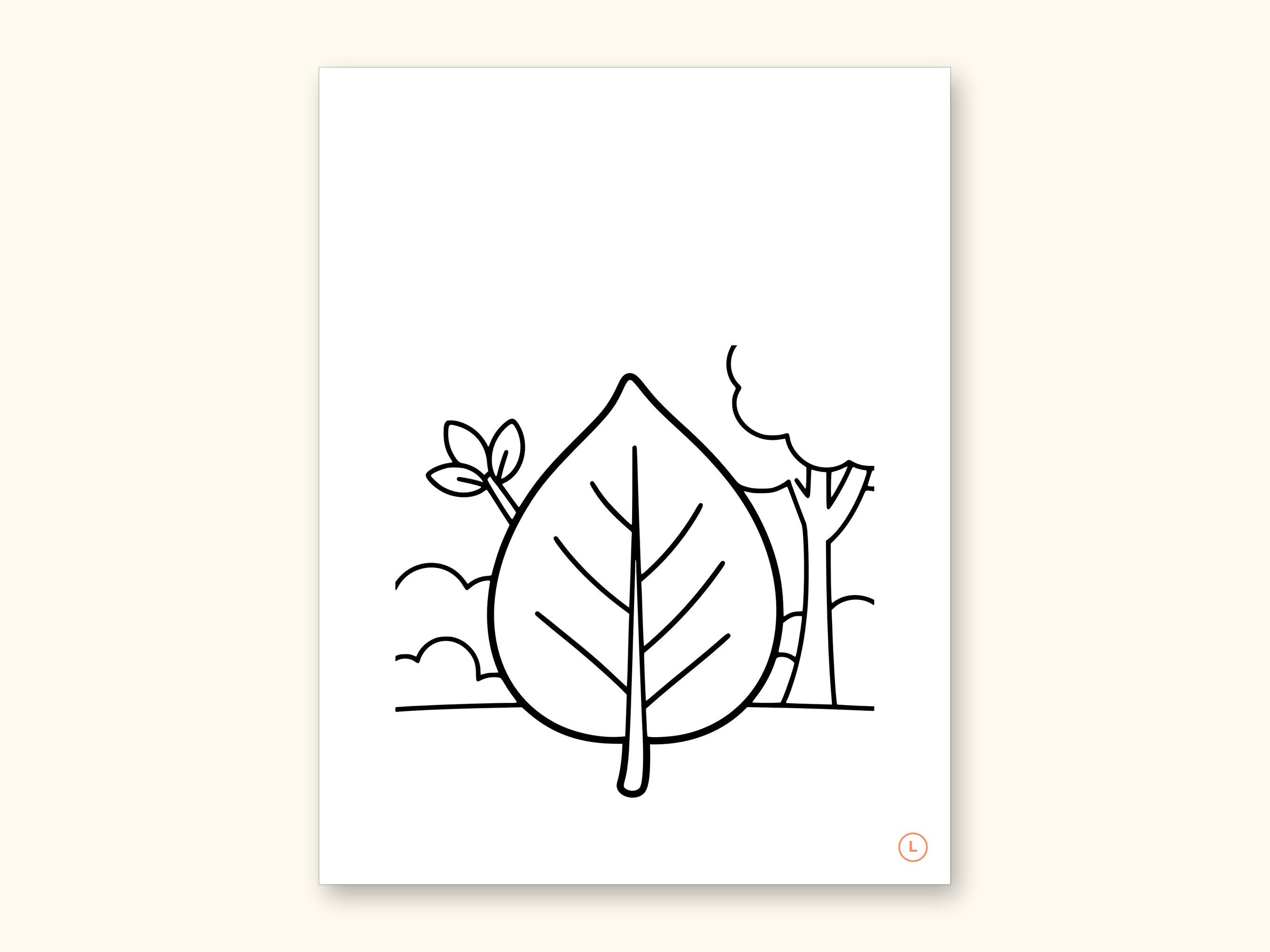 Nature Coloring Pages | ABC Letter Tracing for Kids Ages 2-5 (Digital PDF): sample page 26 of 55