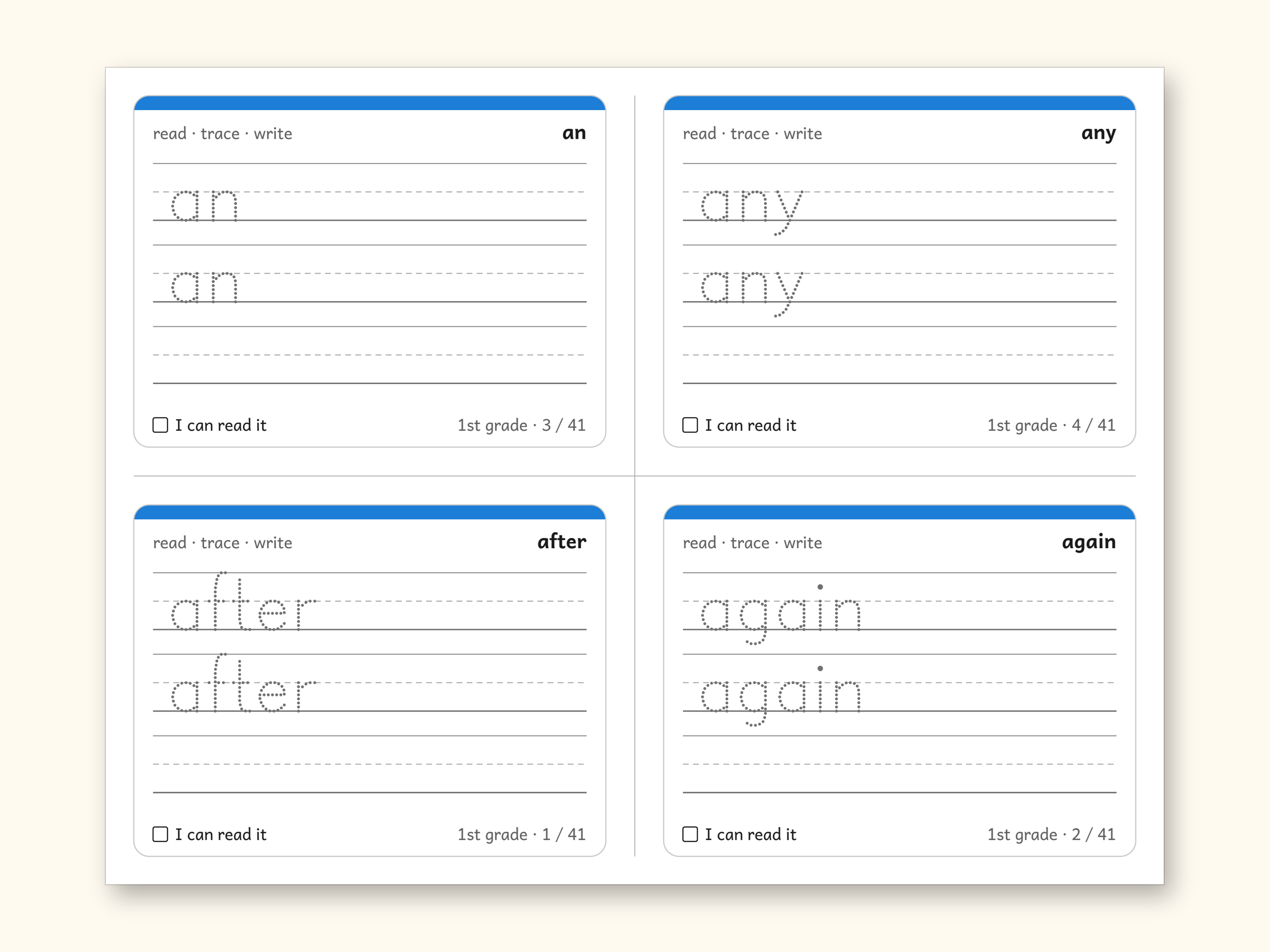 Sight Words | 1st Grade Dolch Flashcards for Ages 6-7 (Digital PDF): sample page 8 of 28