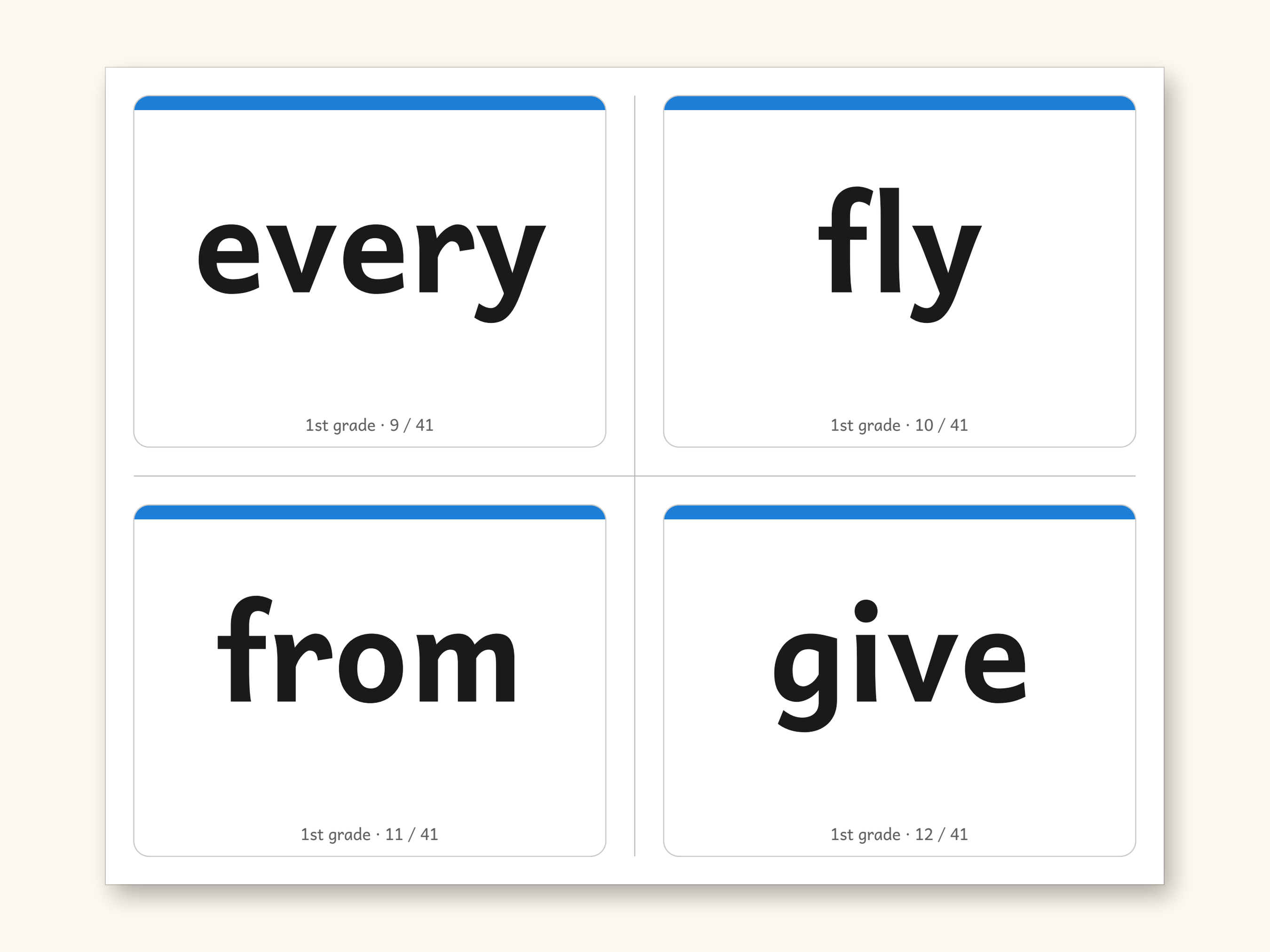 Sight Words | 1st Grade Dolch Flashcards for Ages 6-7 (Digital PDF): sample page 11 of 28