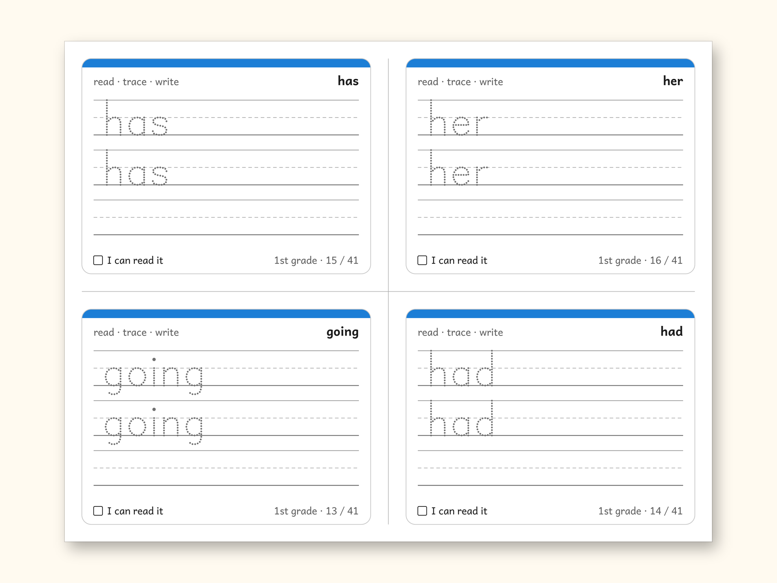 Sight Words | 1st Grade Dolch Flashcards for Ages 6-7 (Digital PDF): sample page 14 of 28