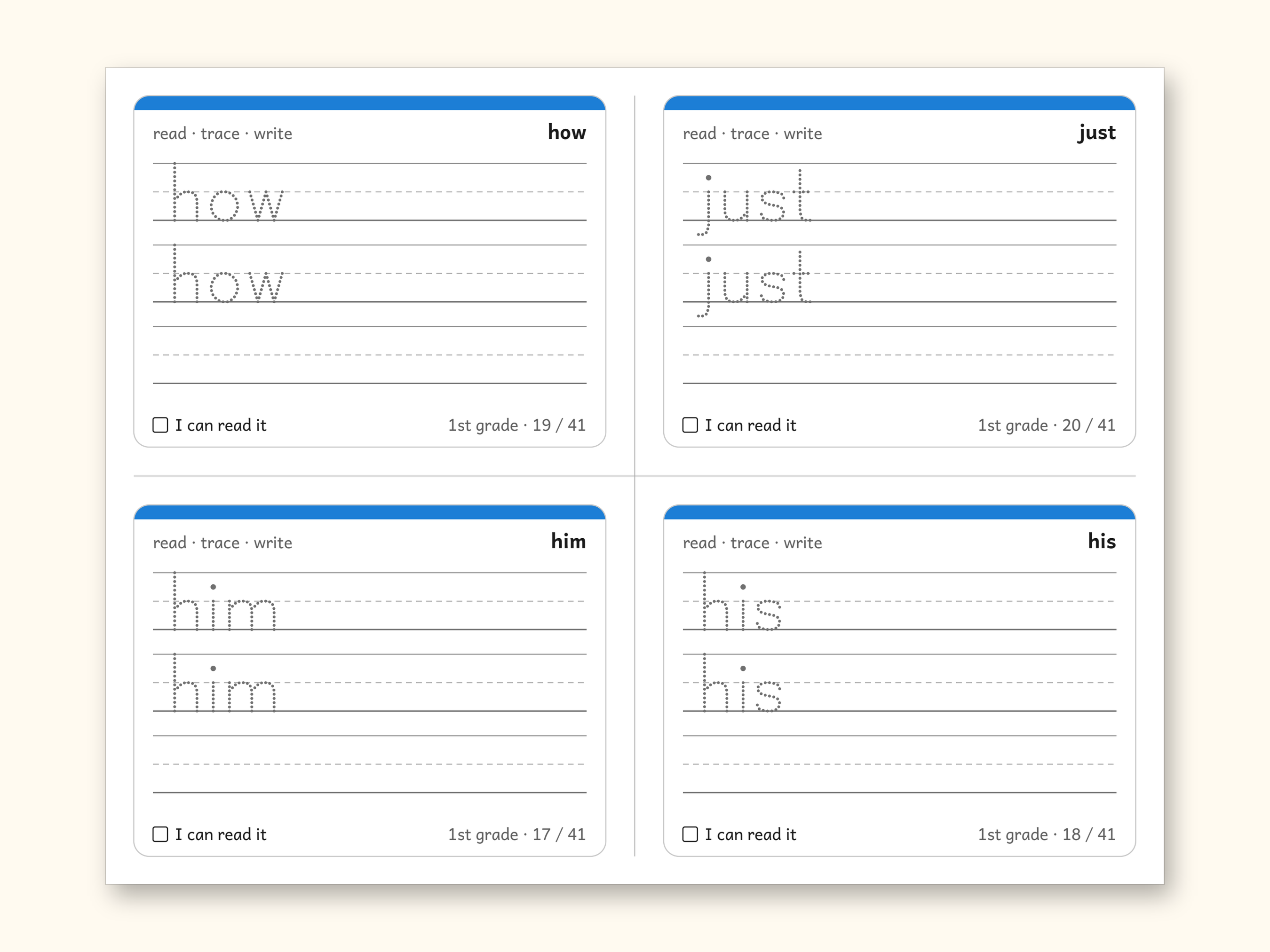Sight Words | 1st Grade Dolch Flashcards for Ages 6-7 (Digital PDF): sample page 16 of 28
