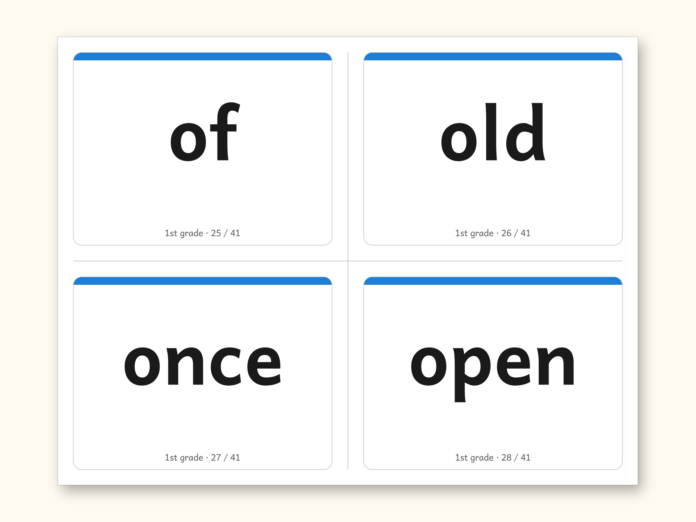 Sight Words | 1st Grade Dolch Flashcards for Ages 6-7 (Digital PDF): sample page 19 of 28