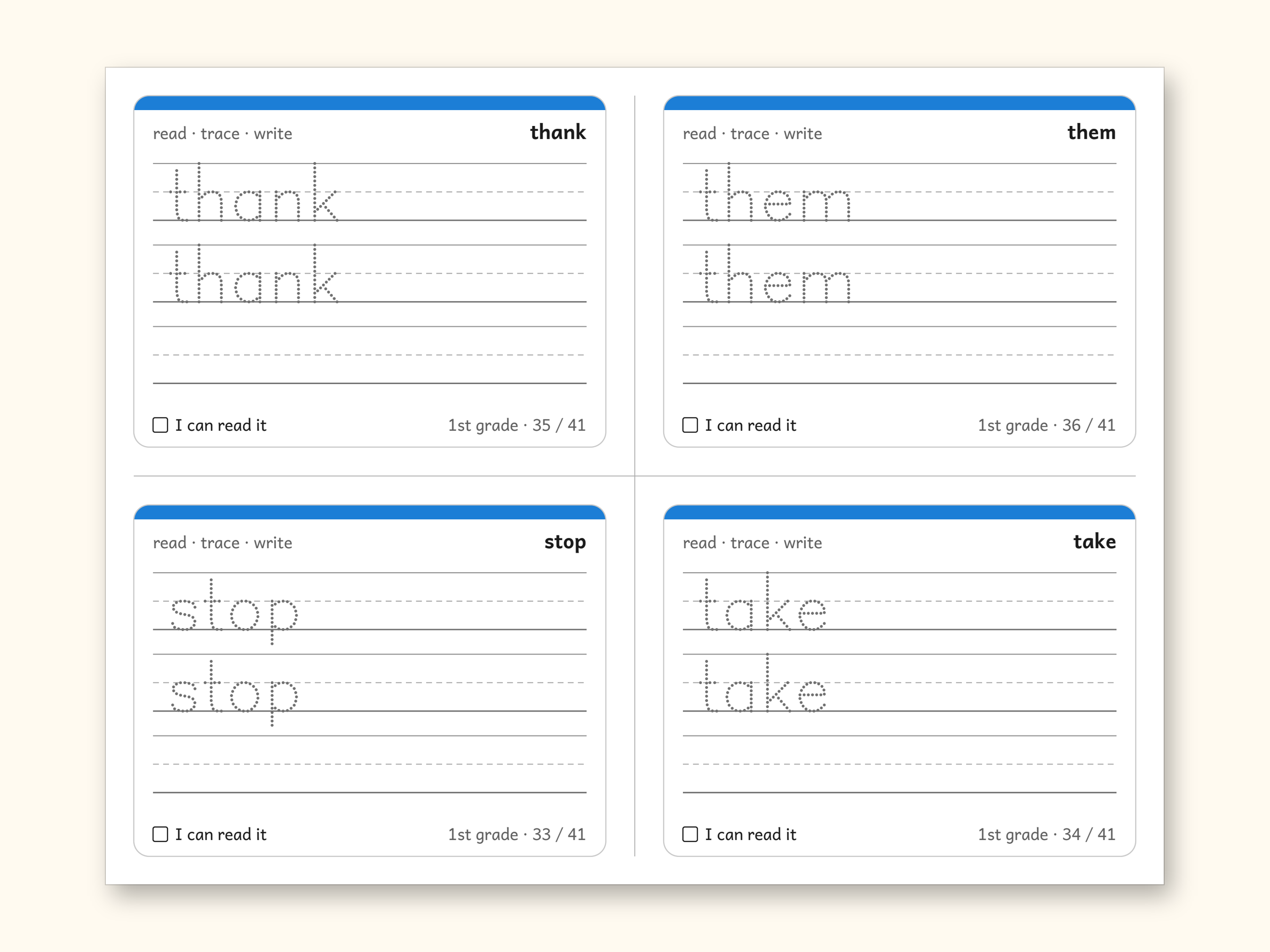 Sight Words | 1st Grade Dolch Flashcards for Ages 6-7 (Digital PDF): sample page 24 of 28