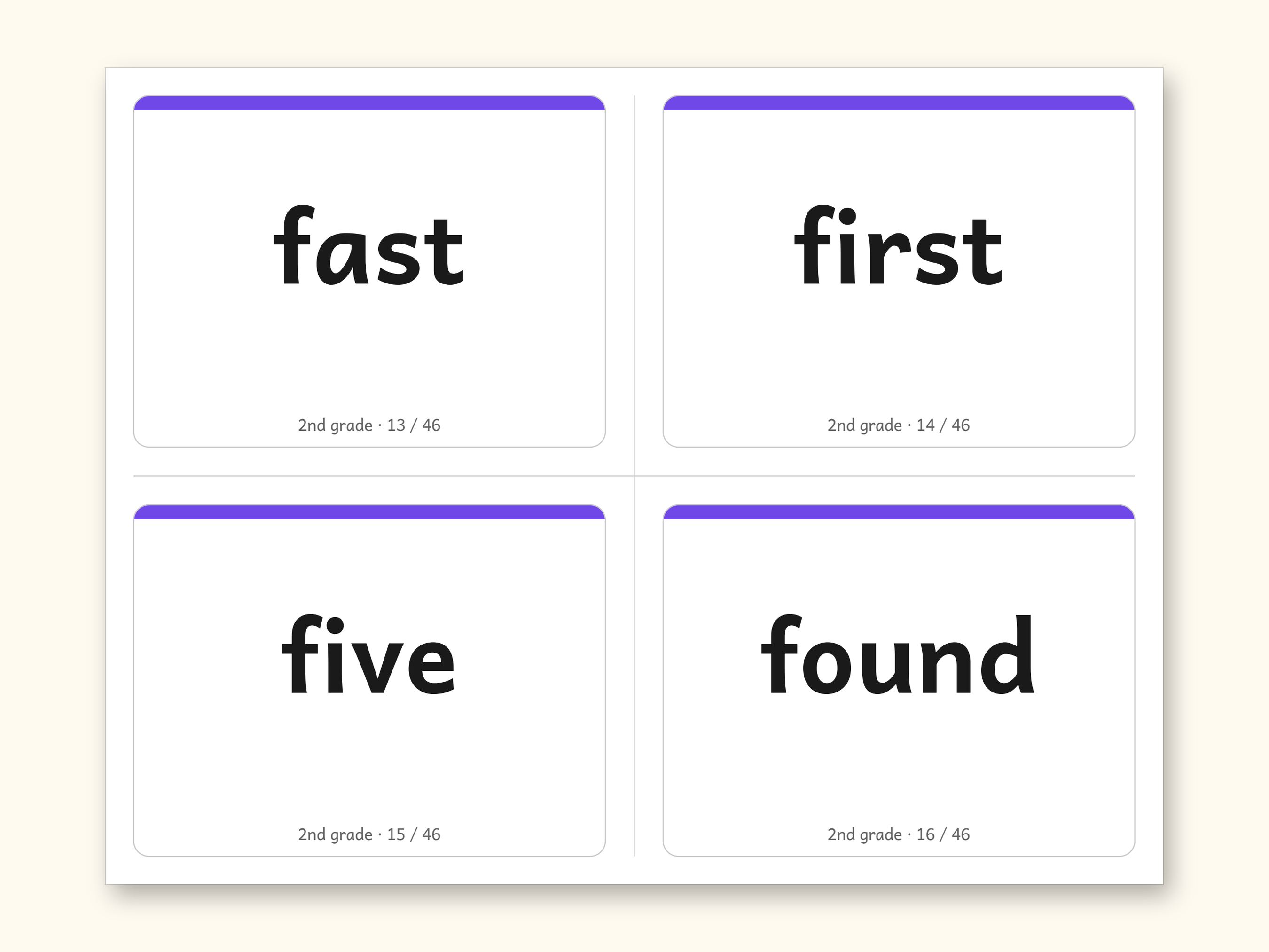 Sight Words | 2nd Grade Dolch Flashcards for Ages 7-8 (Digital PDF): sample page 13 of 30