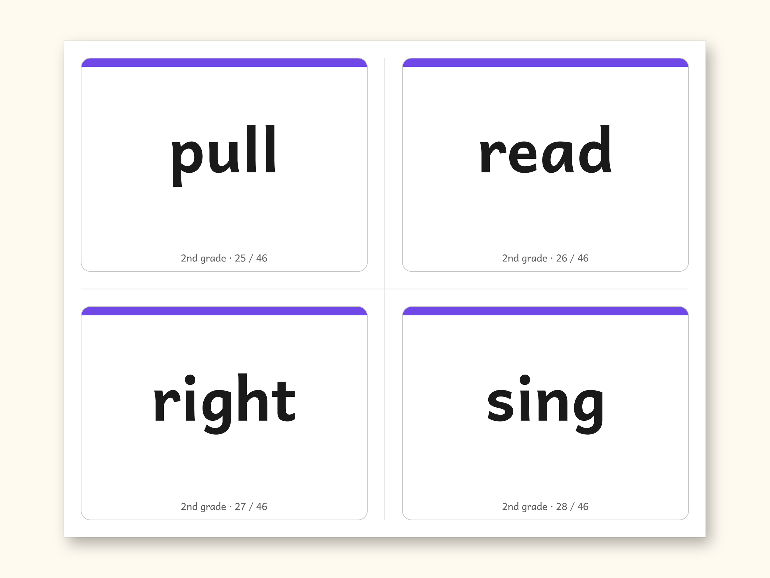 Sight Words | 2nd Grade Dolch Flashcards for Ages 7-8 (Digital PDF): sample page 19 of 30