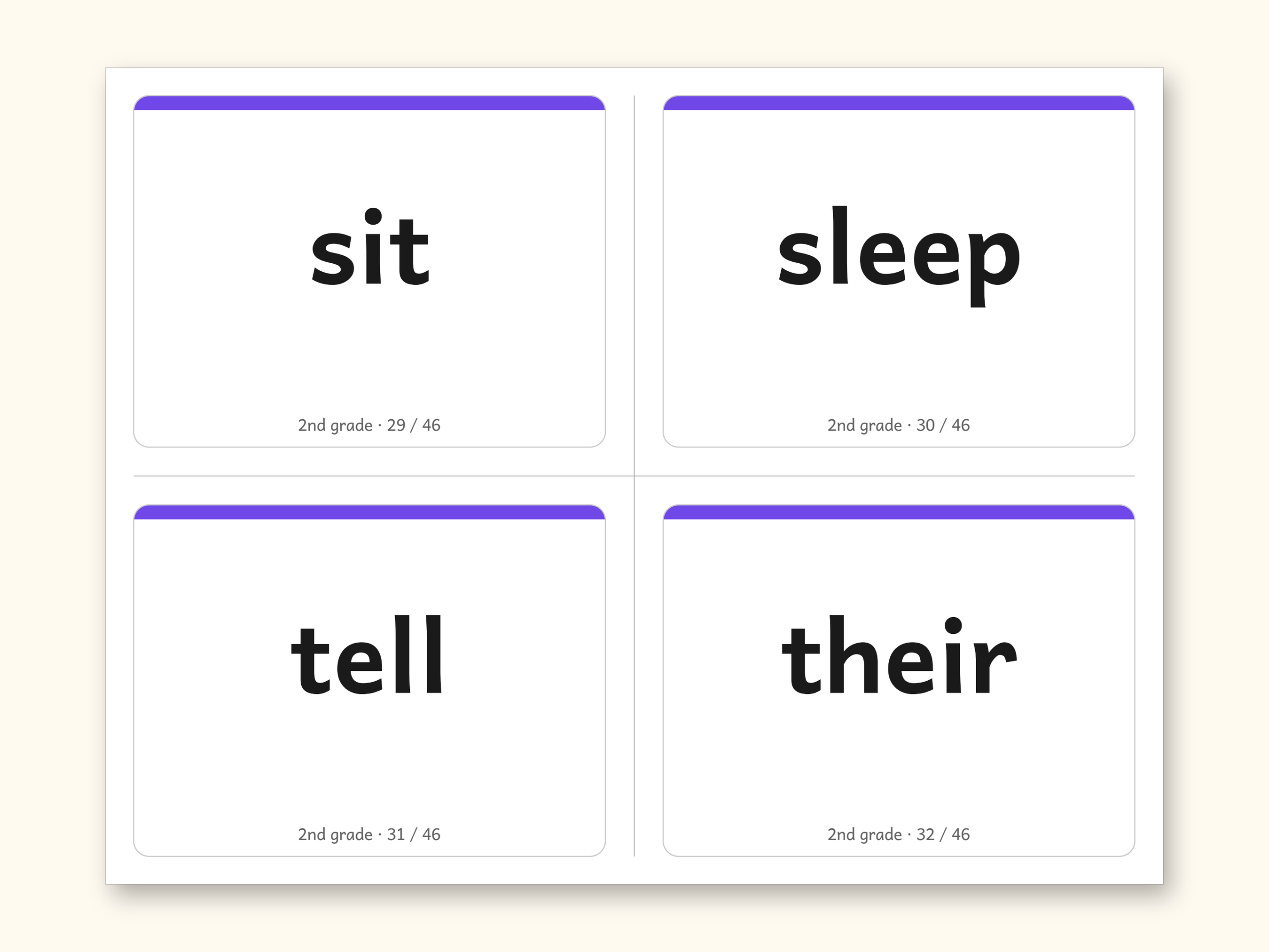 Sight Words | 2nd Grade Dolch Flashcards for Ages 7-8 (Digital PDF): sample page 21 of 30