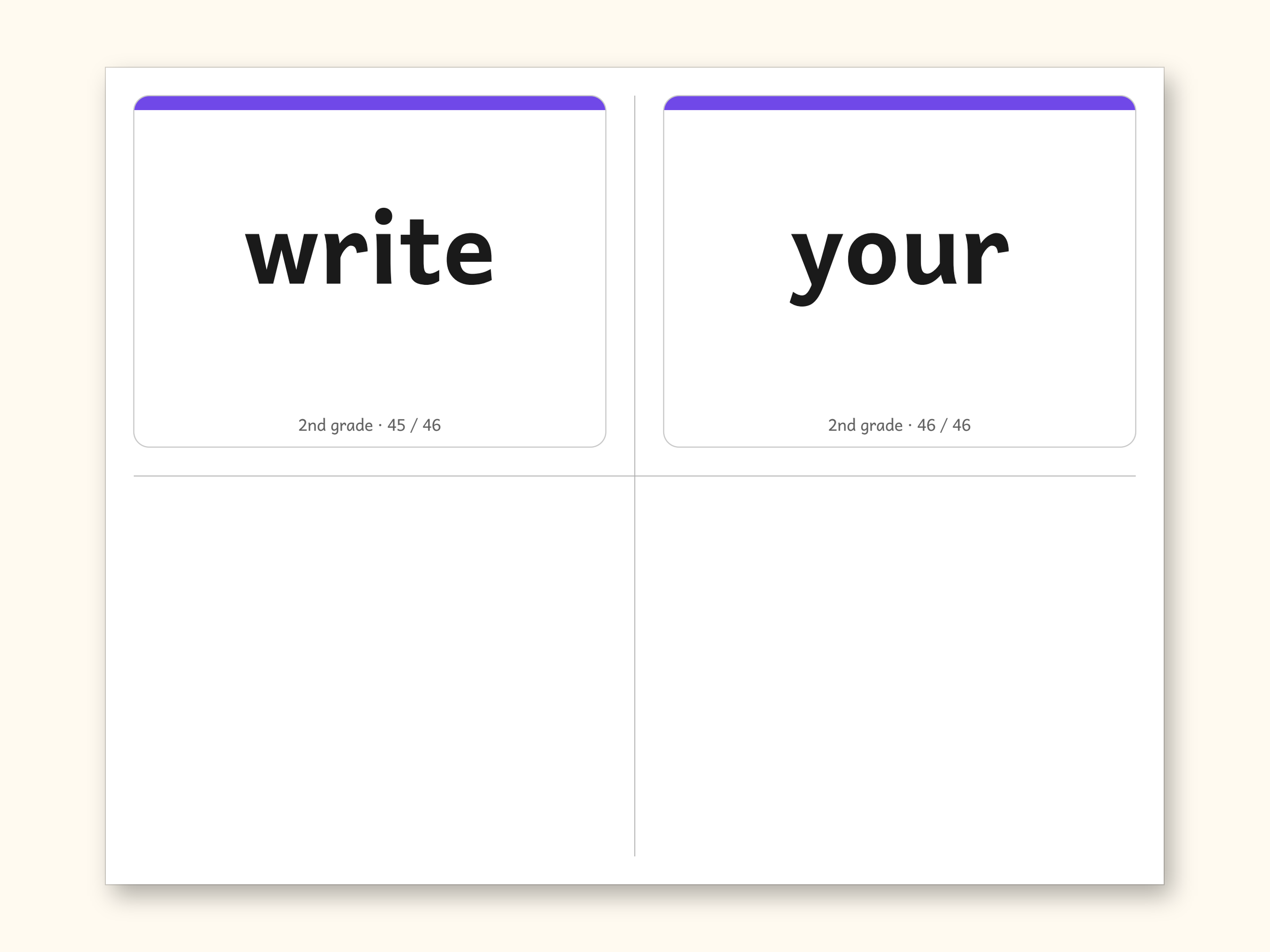 Sight Words | 2nd Grade Dolch Flashcards for Ages 7-8 (Digital PDF): sample page 29 of 30