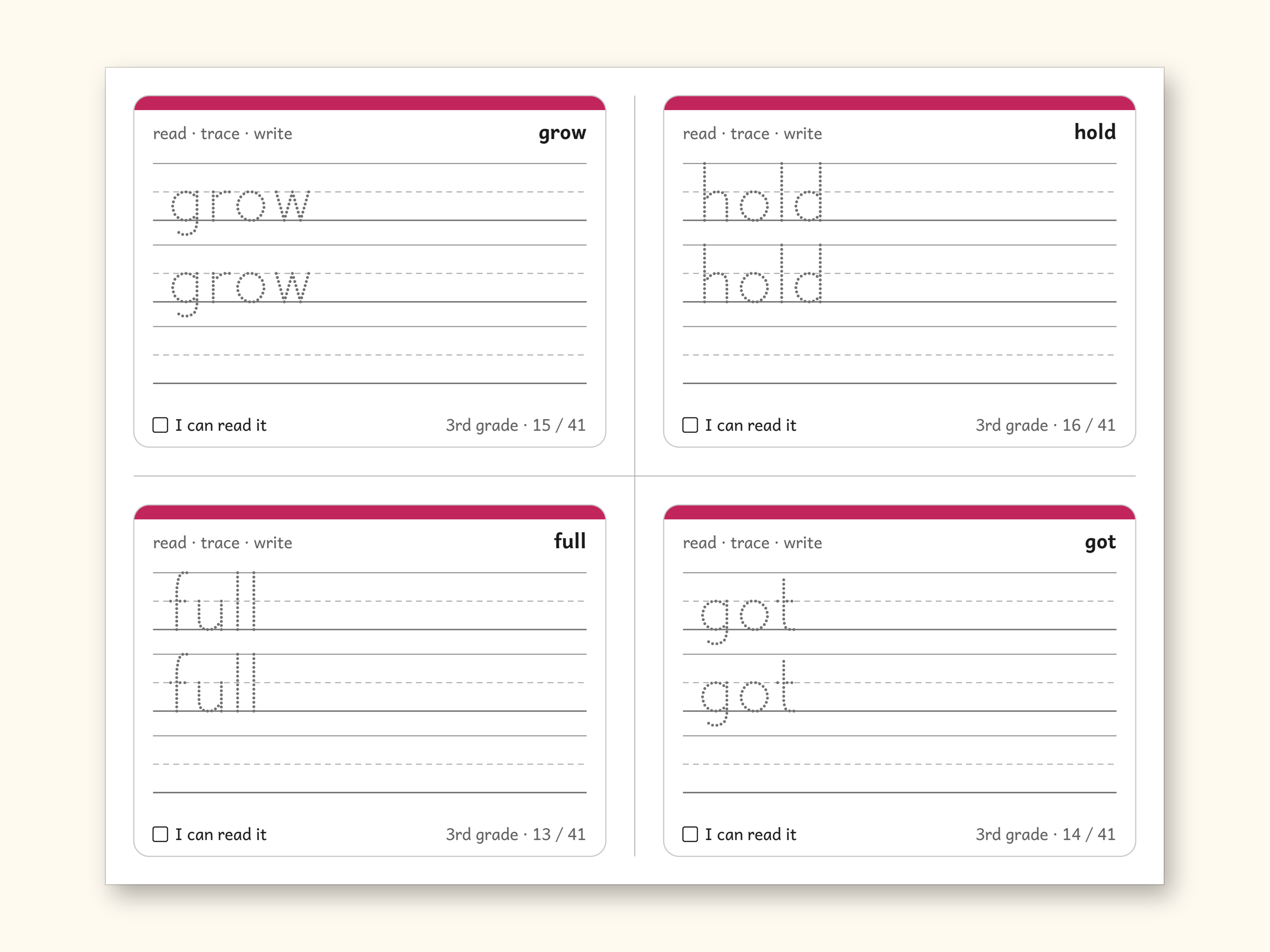 Sight Words | 3rd Grade Dolch Flashcards for Ages 8-9 (Digital PDF): sample page 14 of 28