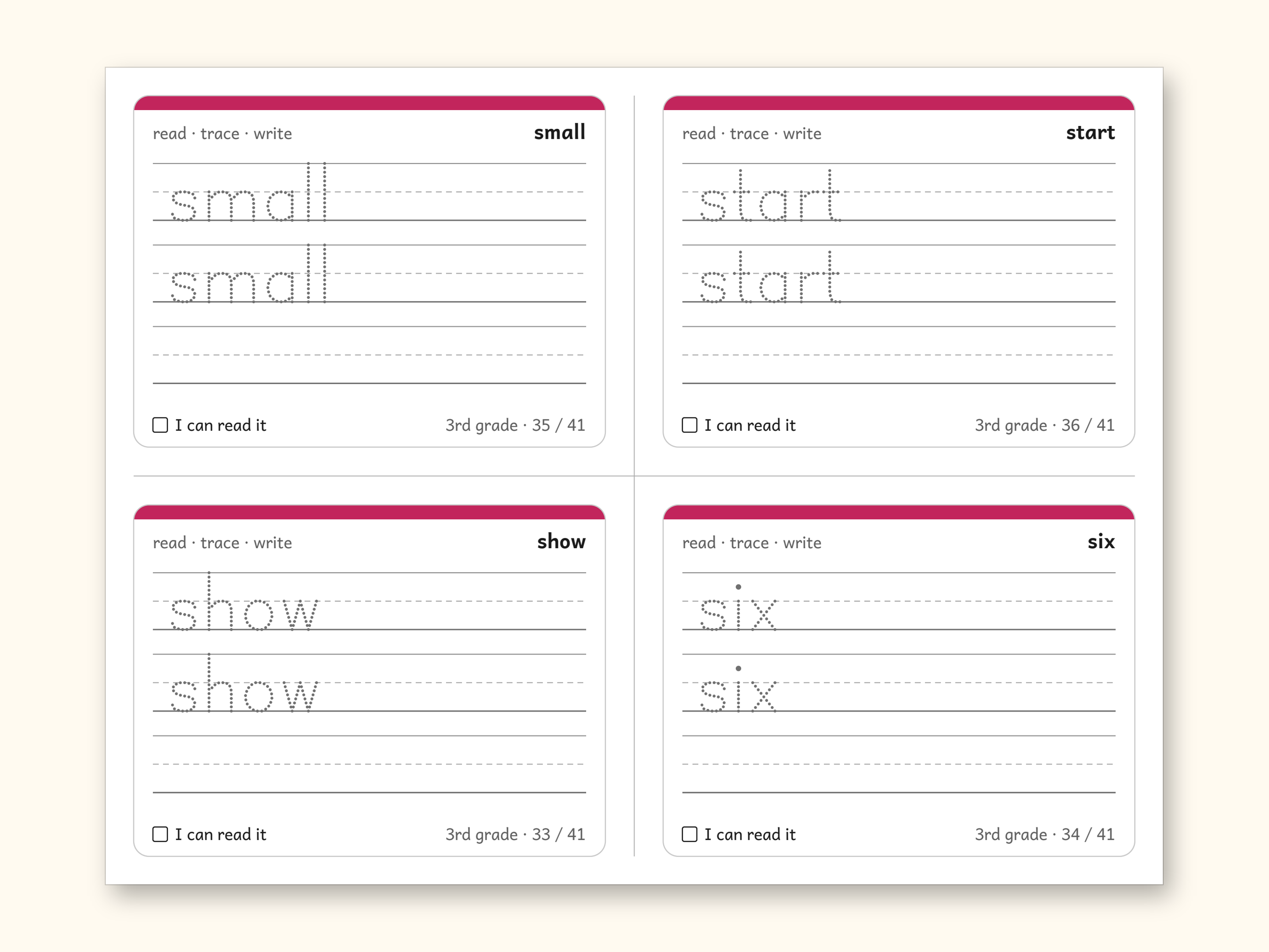 Sight Words | 3rd Grade Dolch Flashcards for Ages 8-9 (Digital PDF): sample page 24 of 28