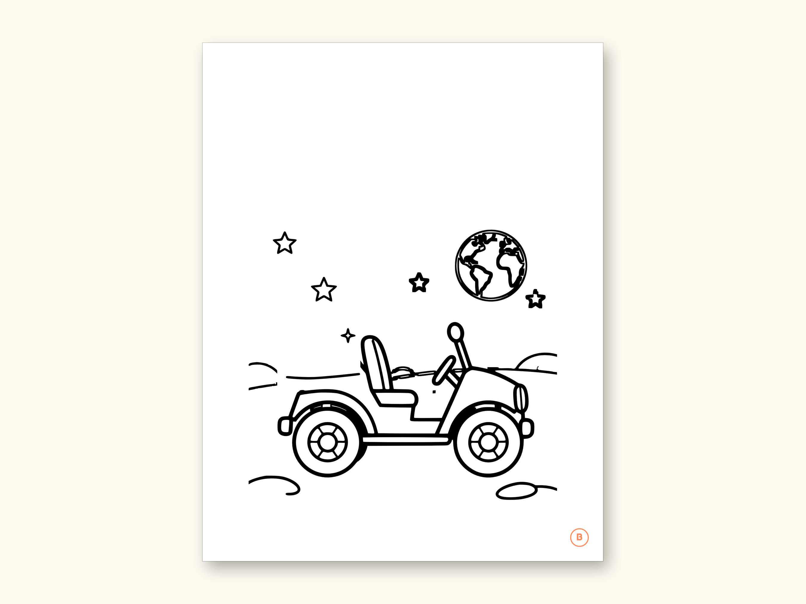 Space Coloring Pages | ABC Letter Tracing for Kids Ages 2-5 (Digital PDF): sample page 6 of 55